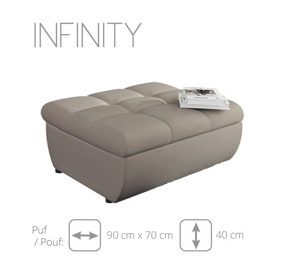 NOWOCZESNA PUFA DO SALONU INFINITY BASIC / KOLORY