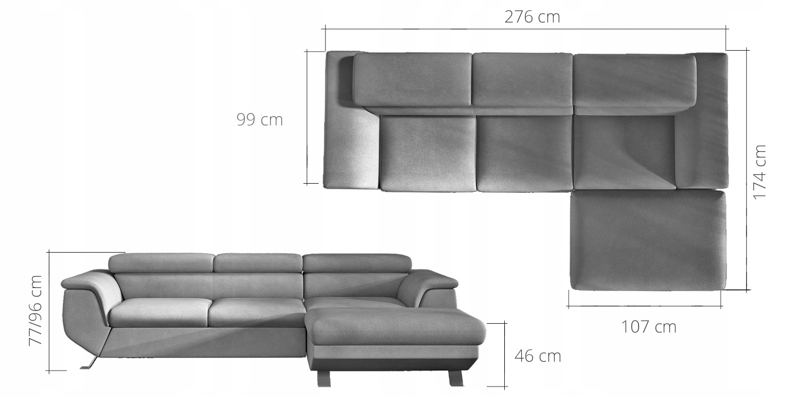 NAROŻNIK PHOENIX MINI CASUAL / FUNKCJA RELAX