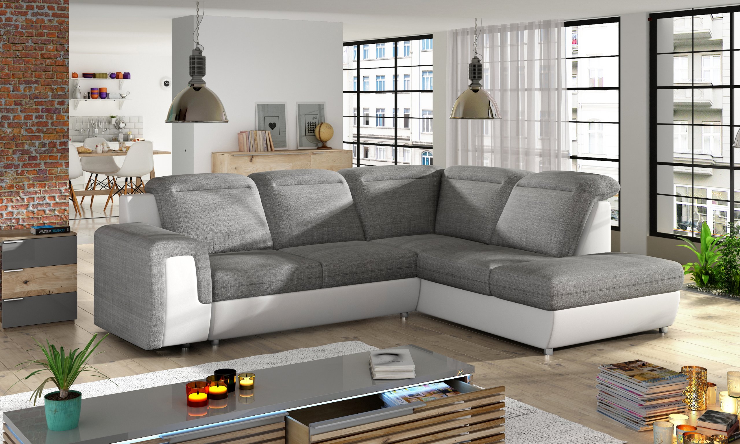 NAROŻNIK PANAMA L BASIC / FUNKCJA RELAX POJEMNIK