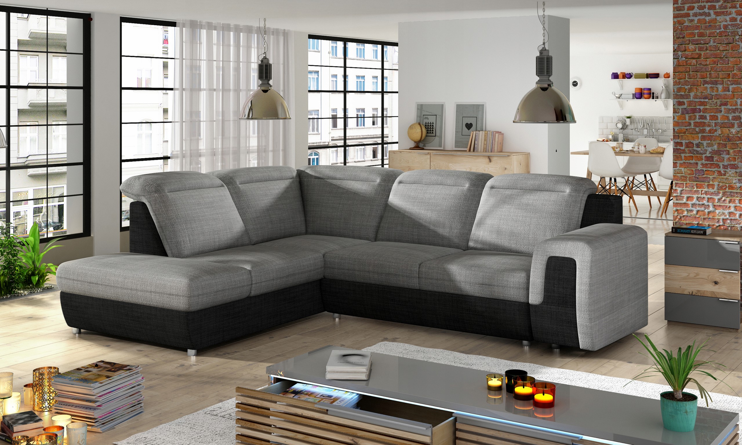 NAROŻNIK PANAMA L BASIC / FUNKCJA RELAX POJEMNIK