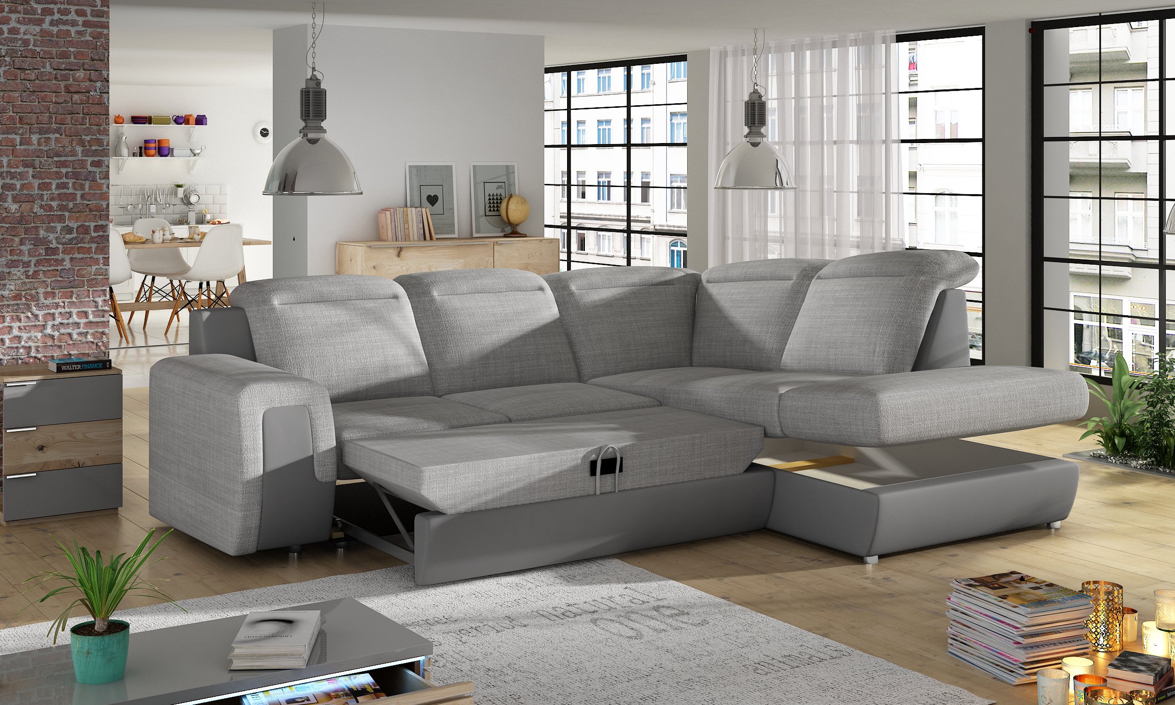 NAROŻNIK PANAMA L BASIC / FUNKCJA RELAX POJEMNIK