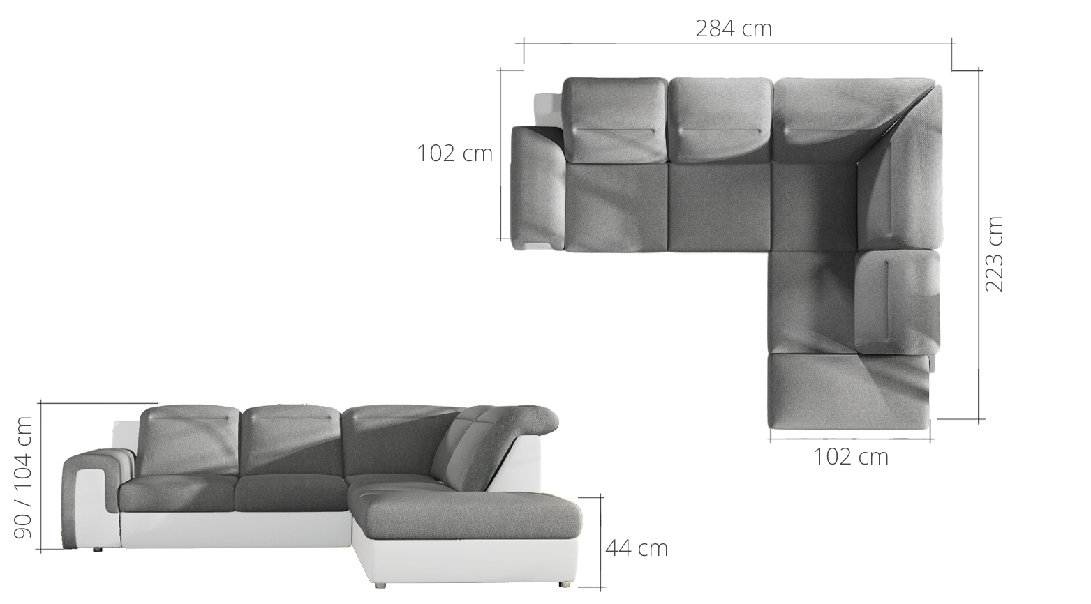 NAROŻNIK PANAMA L BASIC / FUNKCJA RELAX POJEMNIK