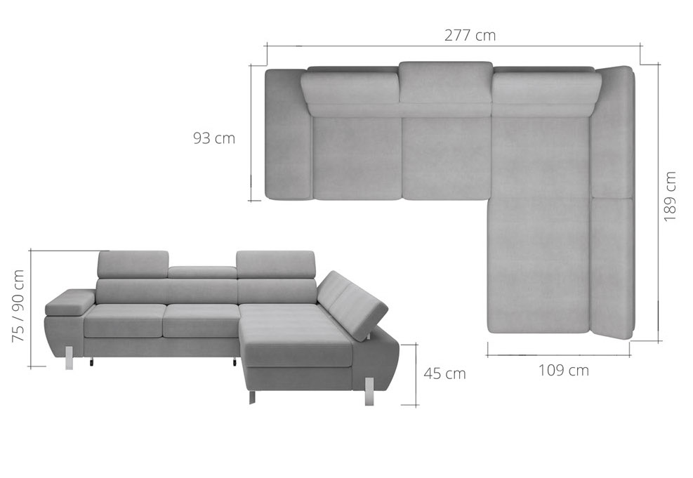 NOWOCZESNY NAROŻNIK MOLINA MINI BASIC / F. RELAX