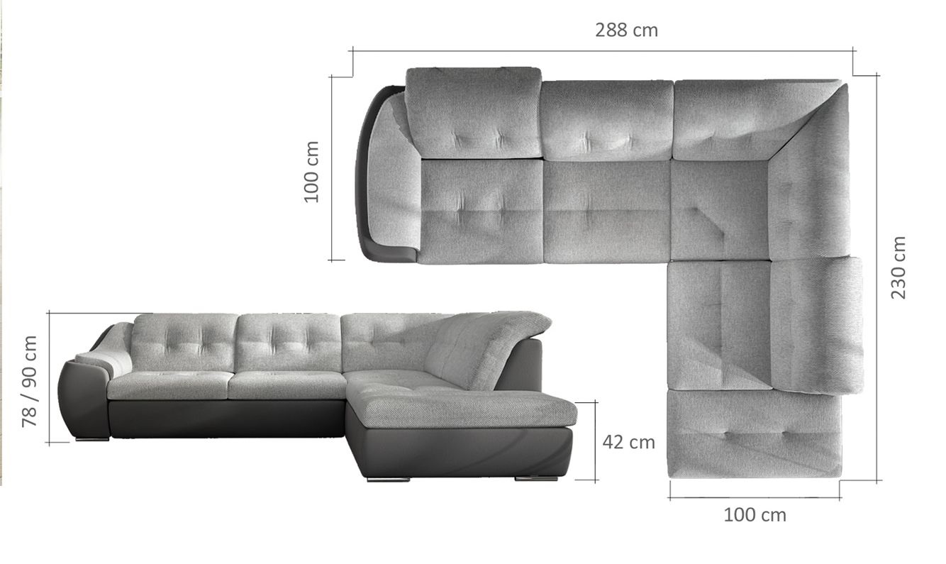NAROŻNIK GALAXY D BASIC / FUNKCJA RELAX - KOLORY