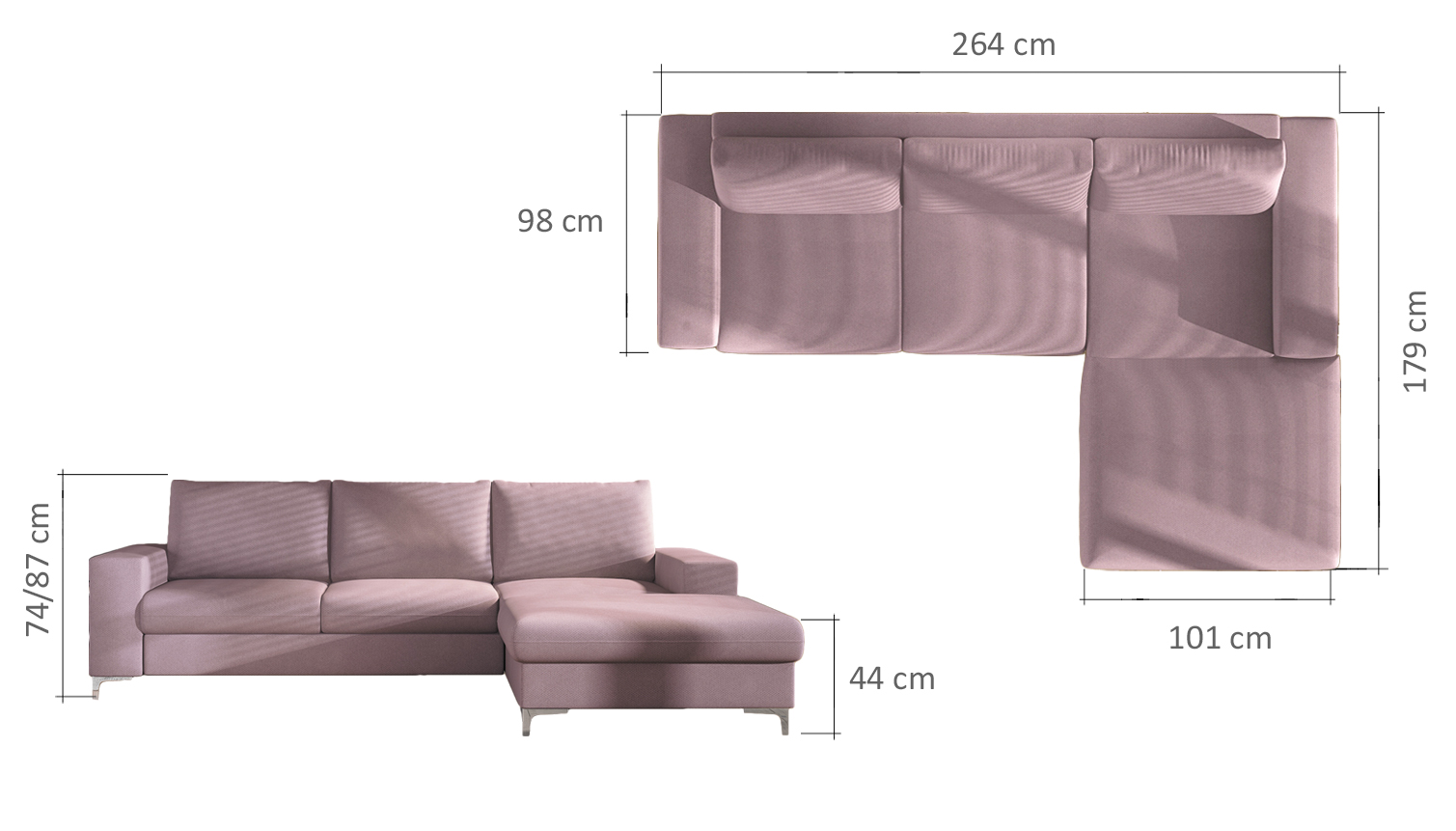 NAROŻNIK LENS BASIC Z FUNKCJĄ SPANIA + POJEMNIK