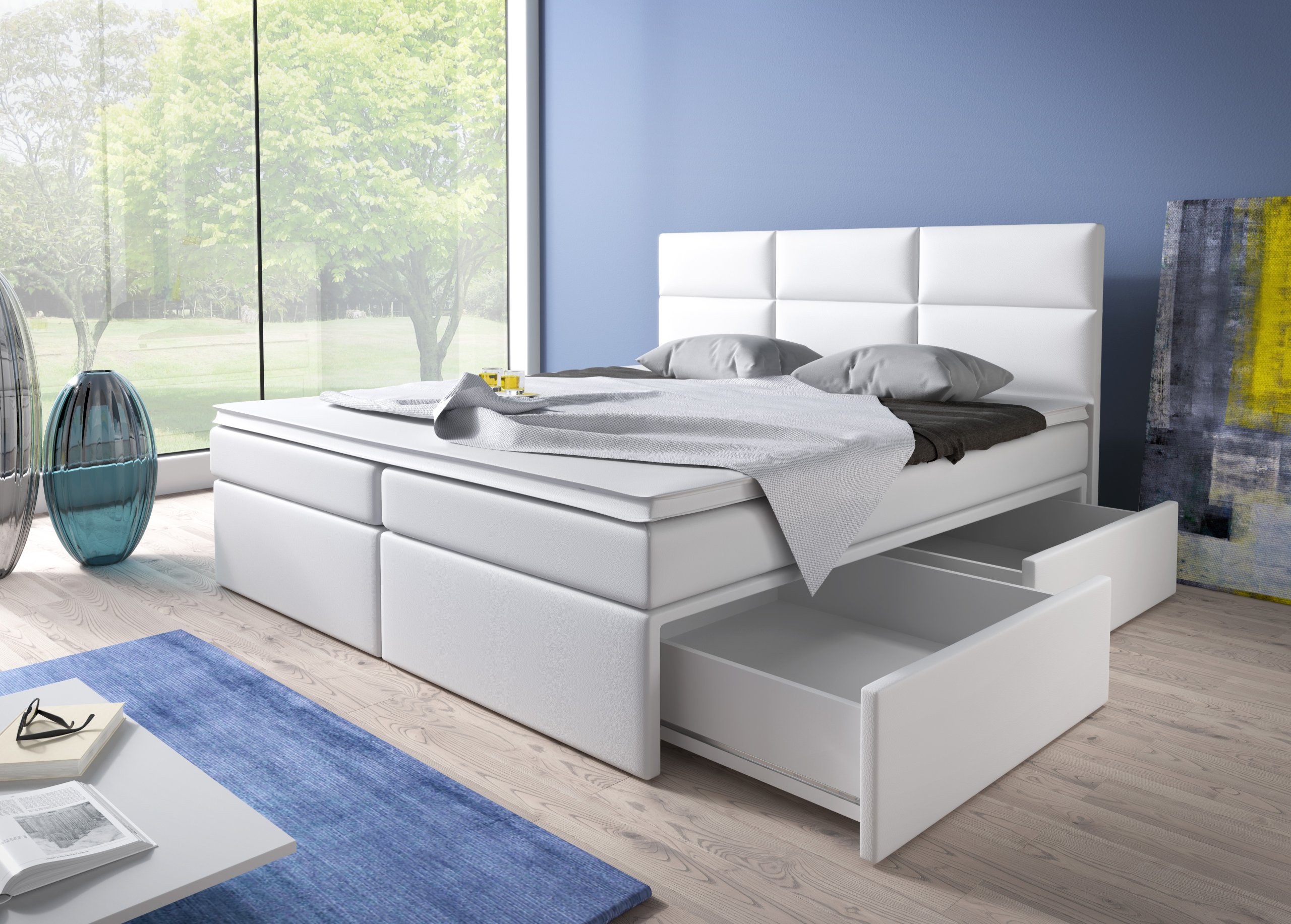 ŁÓŻKO BOXSPRING INTER 180 TYP3 SZUFLADA PODNOSZONA