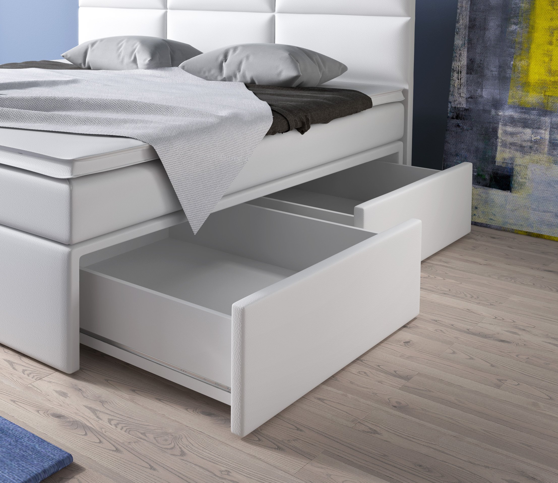 ŁÓŻKO KONTYNENTALNE 140 ~ BOX SPRING ~ +4 Szuflady