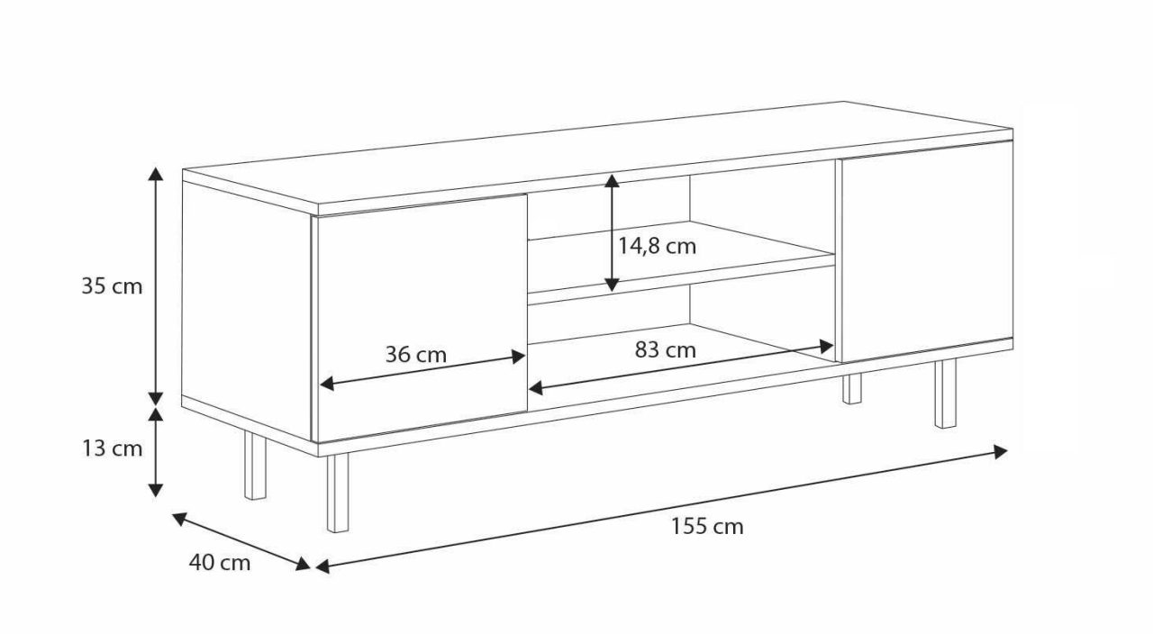 Szafka RTV 155 cm Loft Kaszmir