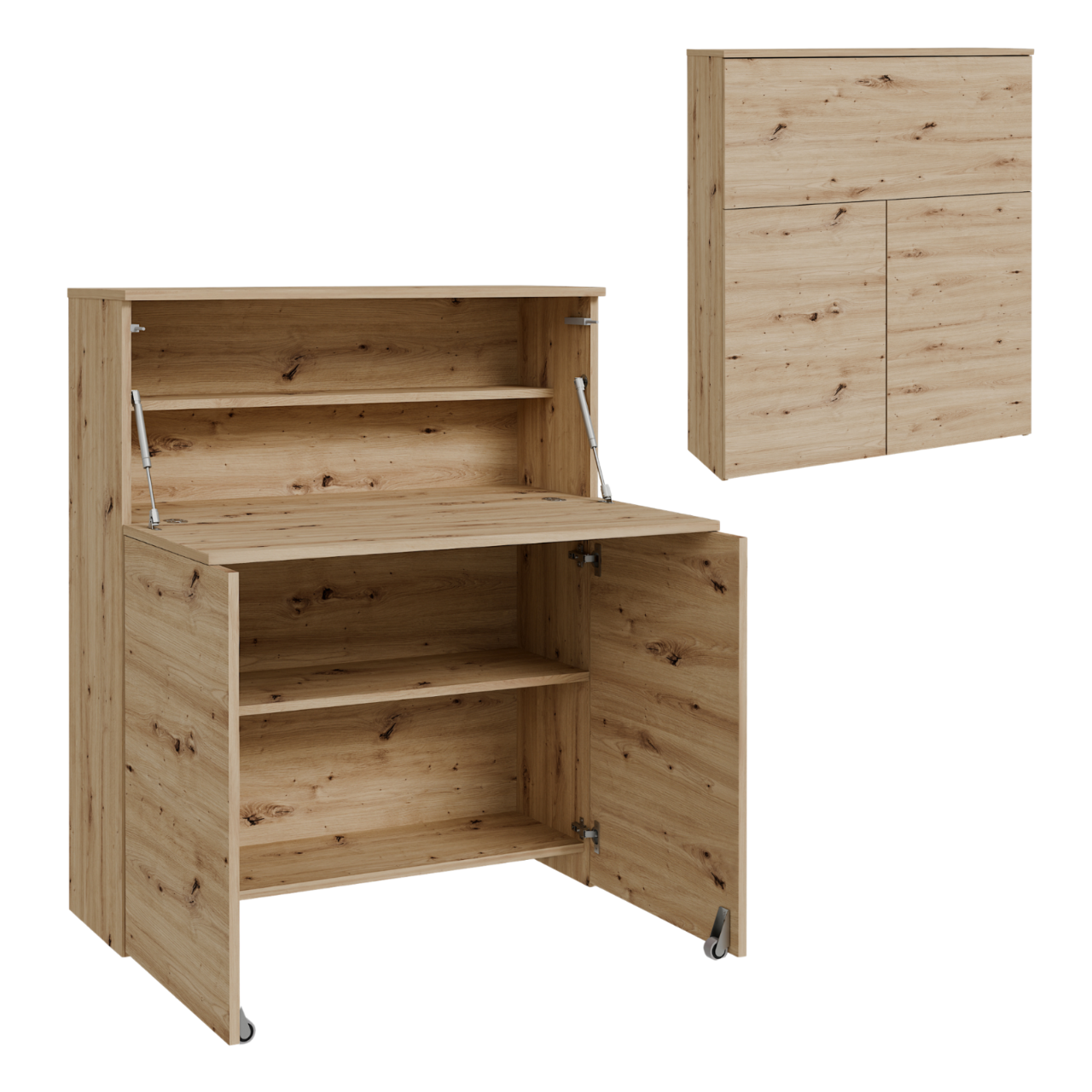 VERTO extendable Rakstāmgalds that folds away into a cupboard – Artisan ozols colour