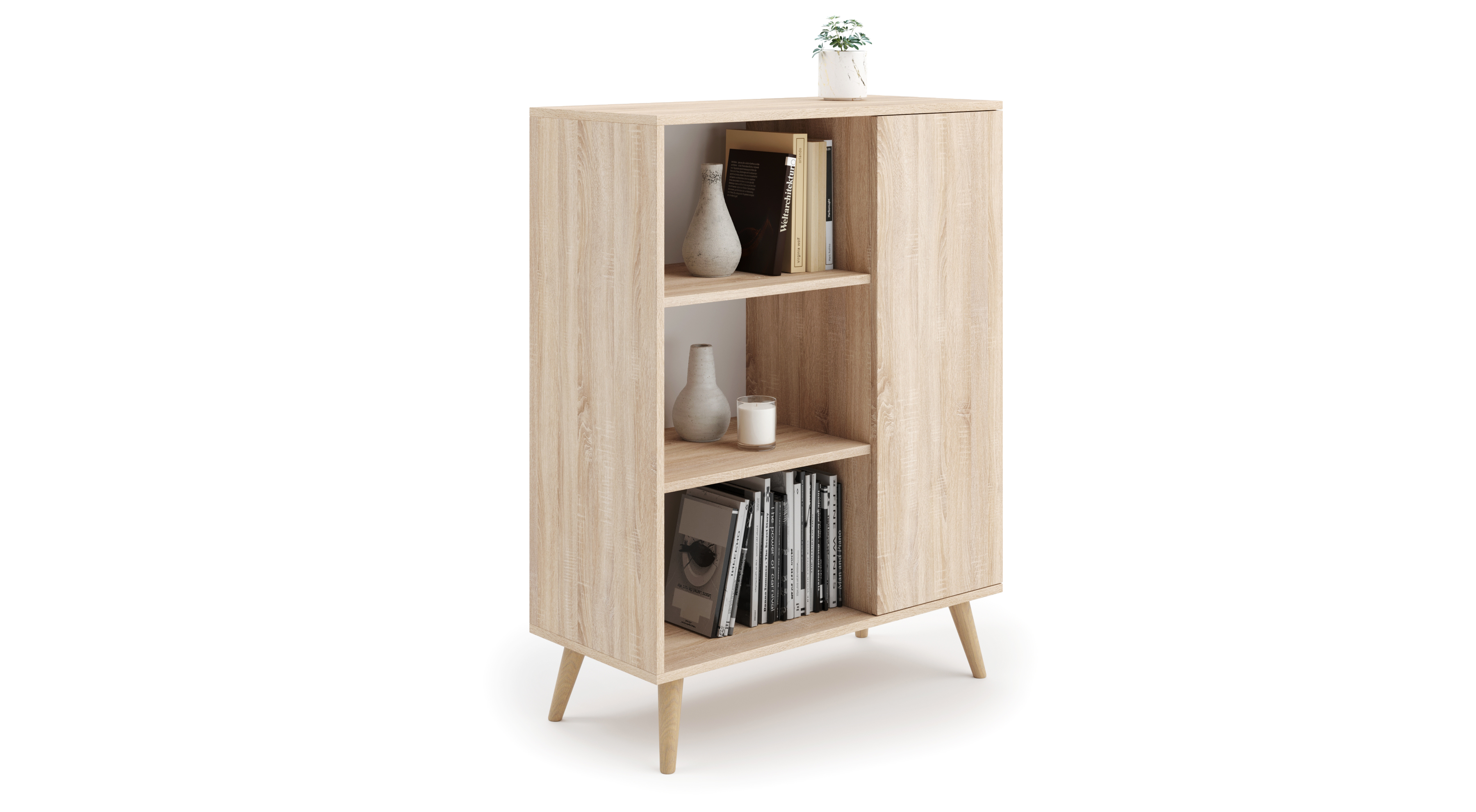Grāmatplaukts Fondi - wooden legs