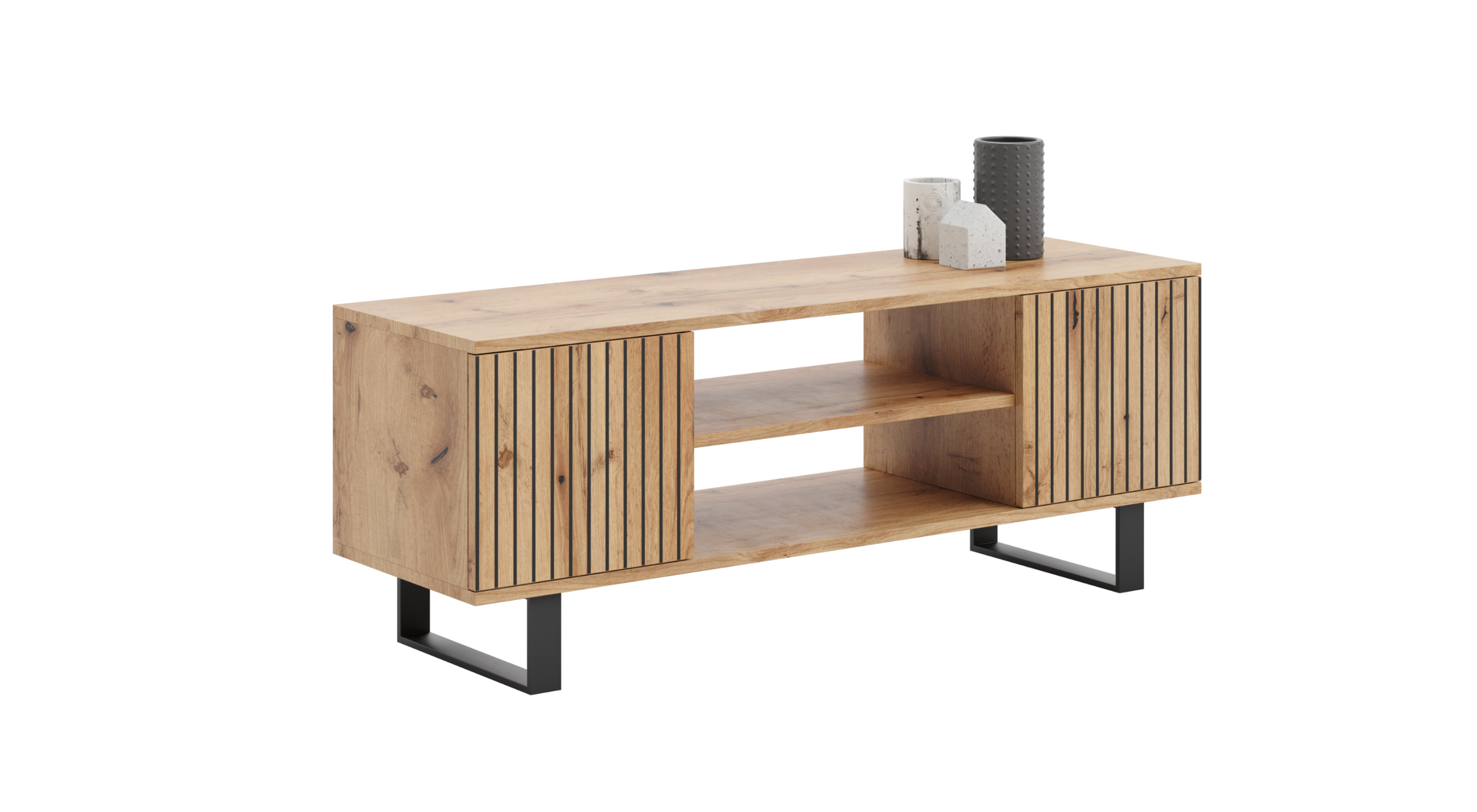 Focus loft TV galdiņš 155 cm - decor ozols craft lamellas