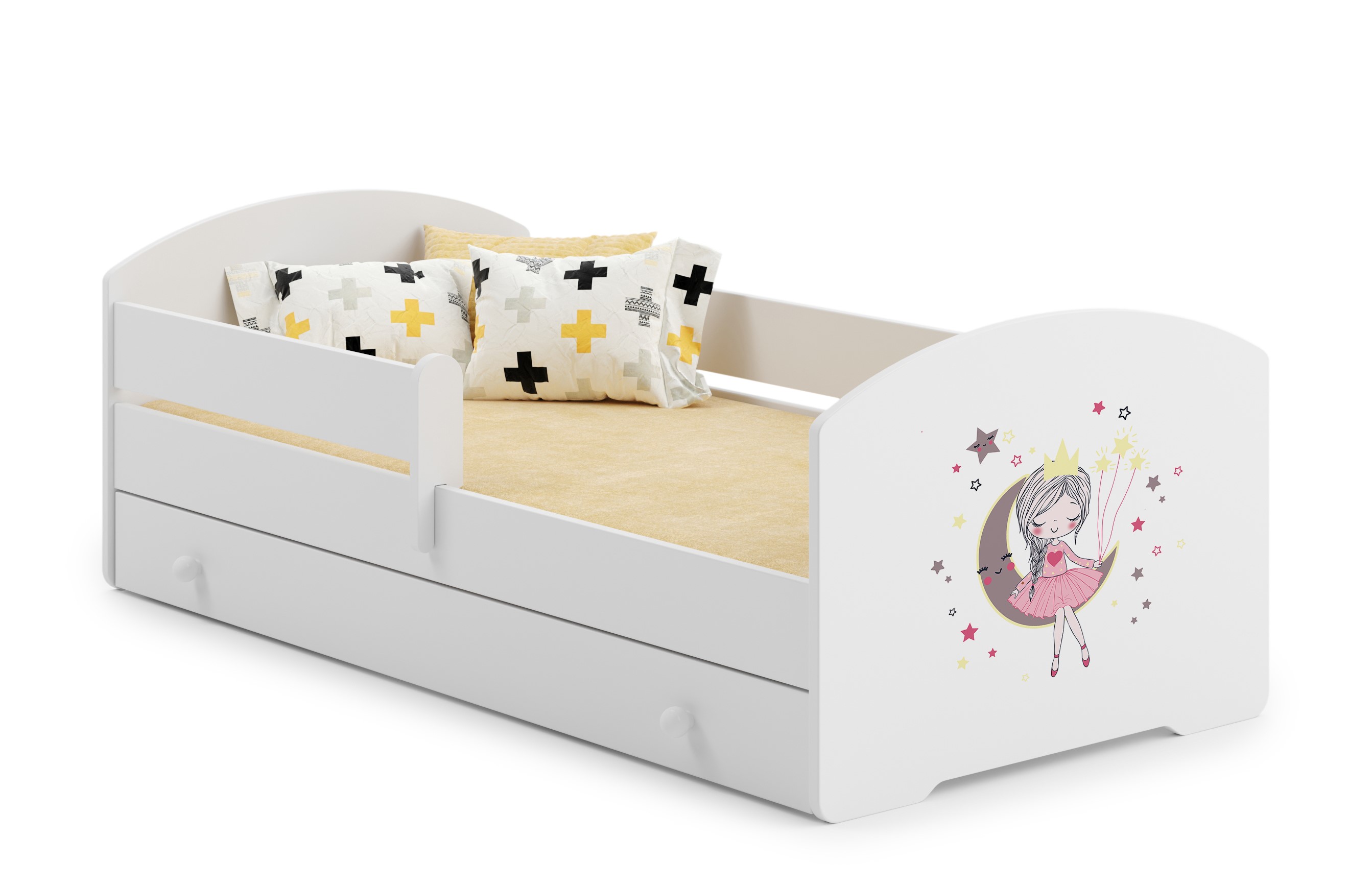 Bērnu gulta 160x80 ar atvilktni - guļošā princese
