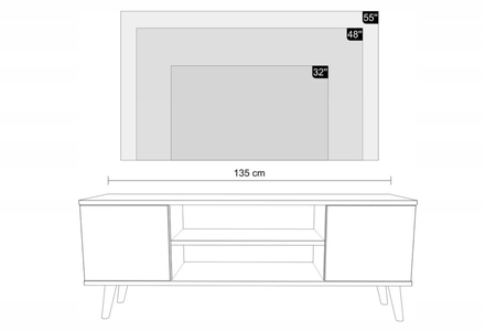 Szafka RTV Focus 135 cm Dąb artisan biały