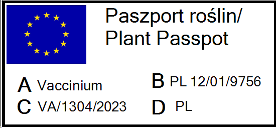 europejski paszport roślin borówka amerykańska