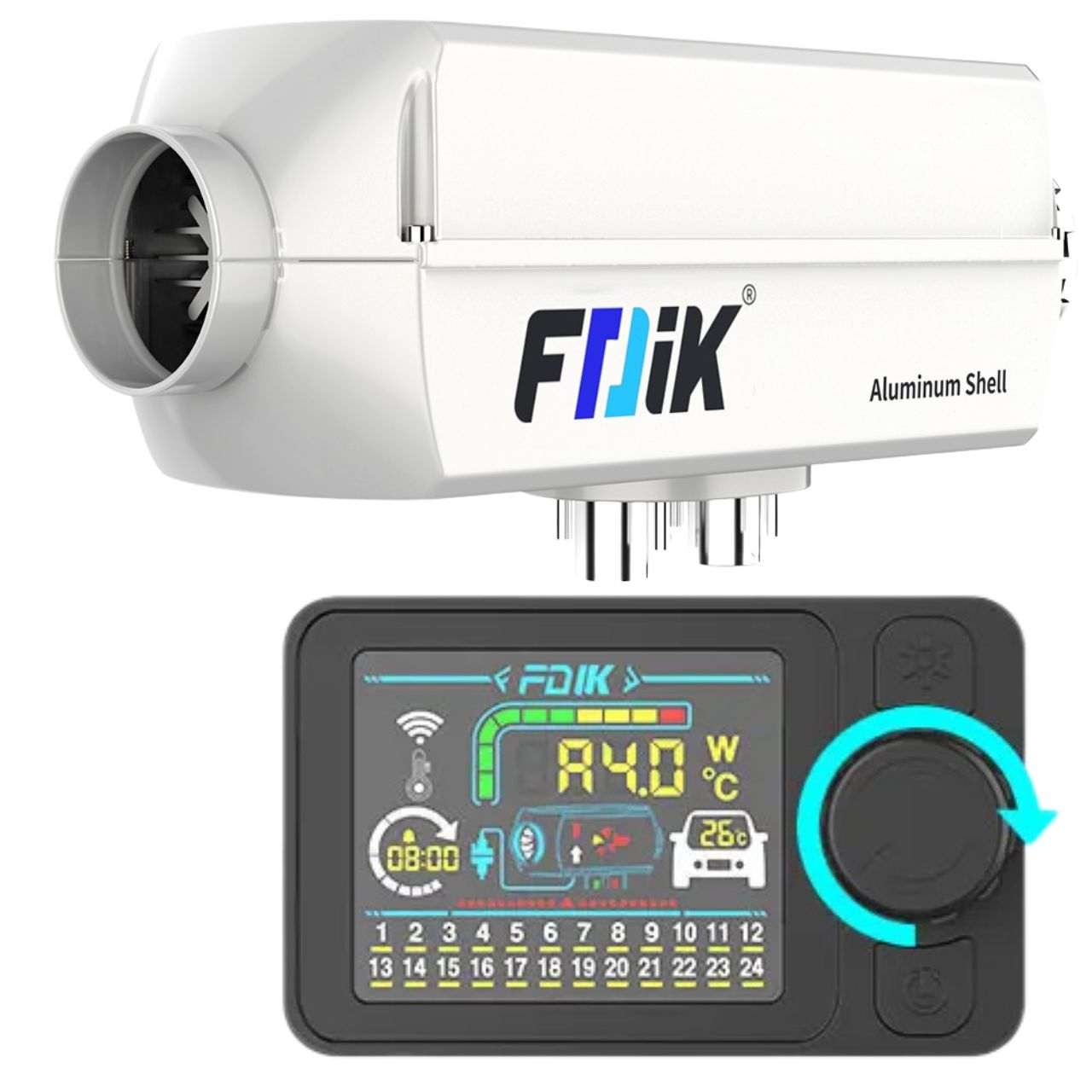 Ogrzewanie postojowe 12V 24V 5kW Bluetooth LCD FDIK nagrzewnica z pilotem