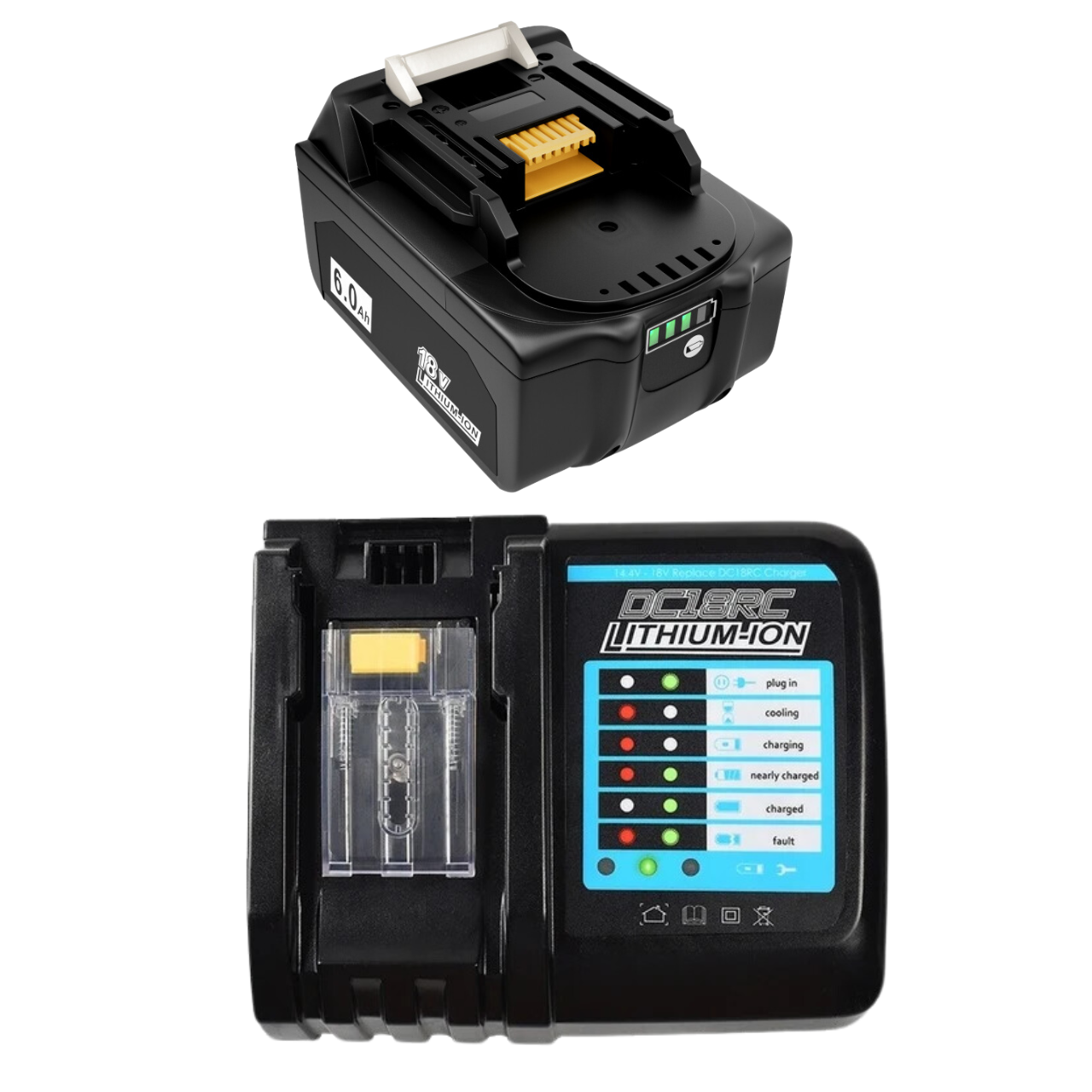 Akumulator Zamiennik do Makita 1x 18V 6Ah BL1840 BL1850 +Ładowarka 14.4-18V