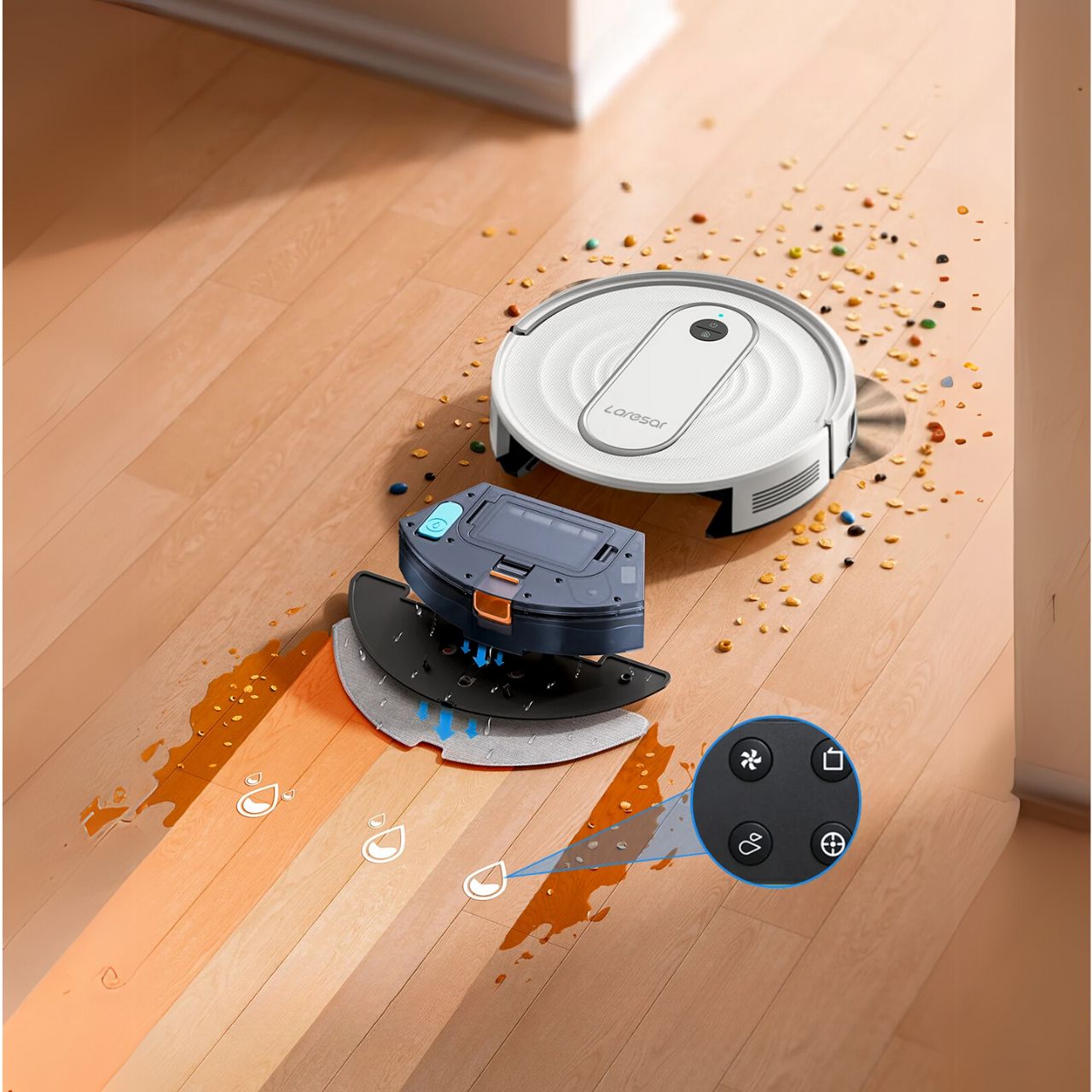 Robot sprzątający Laresar P10 Automatyczny odkurzacz mopujący moc 4500Pa
