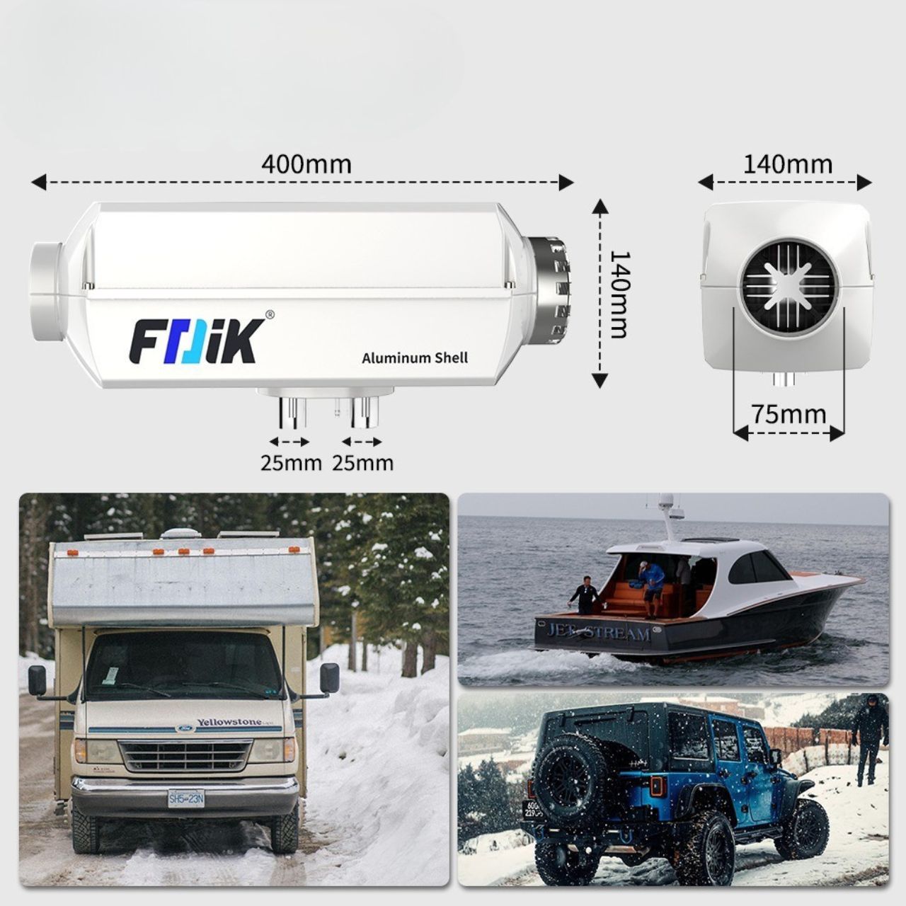 Ogrzewanie postojowe 5kW 12V diesel LCD FDIK nagrzewnica olejowa z dmuchawą