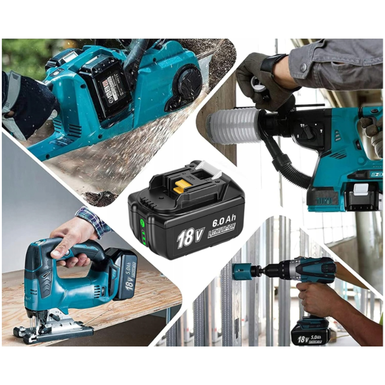 Akumulator Zamiennik do Makita 1x 18V 6Ah BL1840 BL1850 +Ładowarka 14.4-18V