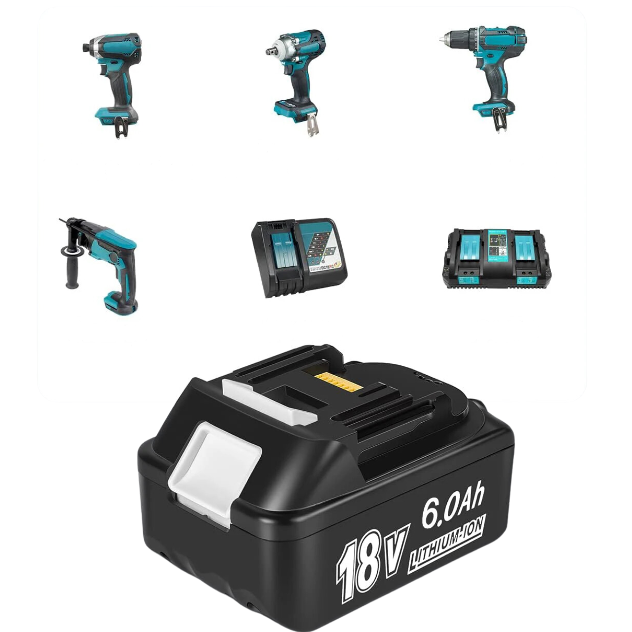 Akumulator Zamiennik do Makita 1x 18V 6Ah BL1840 BL1850 +Ładowarka 14.4-18V
