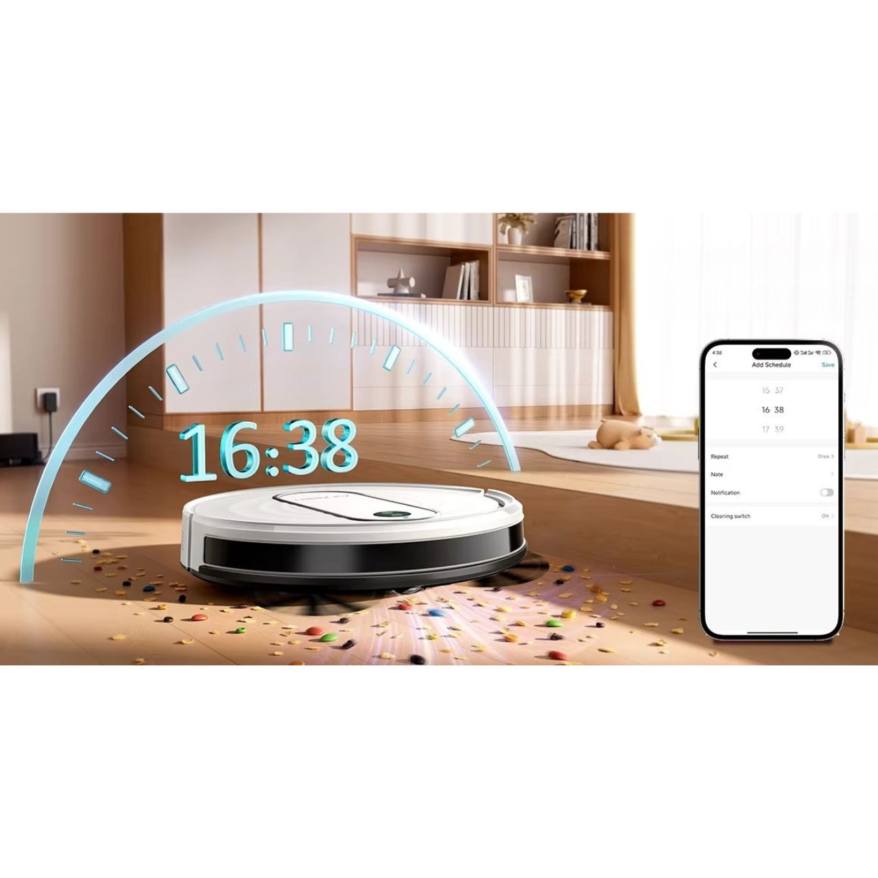 Robot sprzątający Laresar P10 Automatyczny odkurzacz mopujący moc 4500Pa