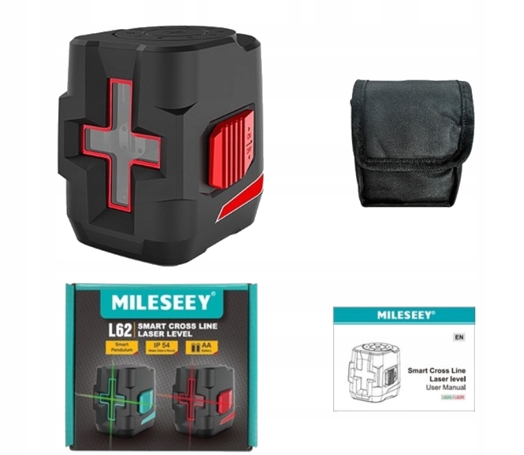 Laser Krzyżowy Poziomica 12m Mini MILESEEY L62R
