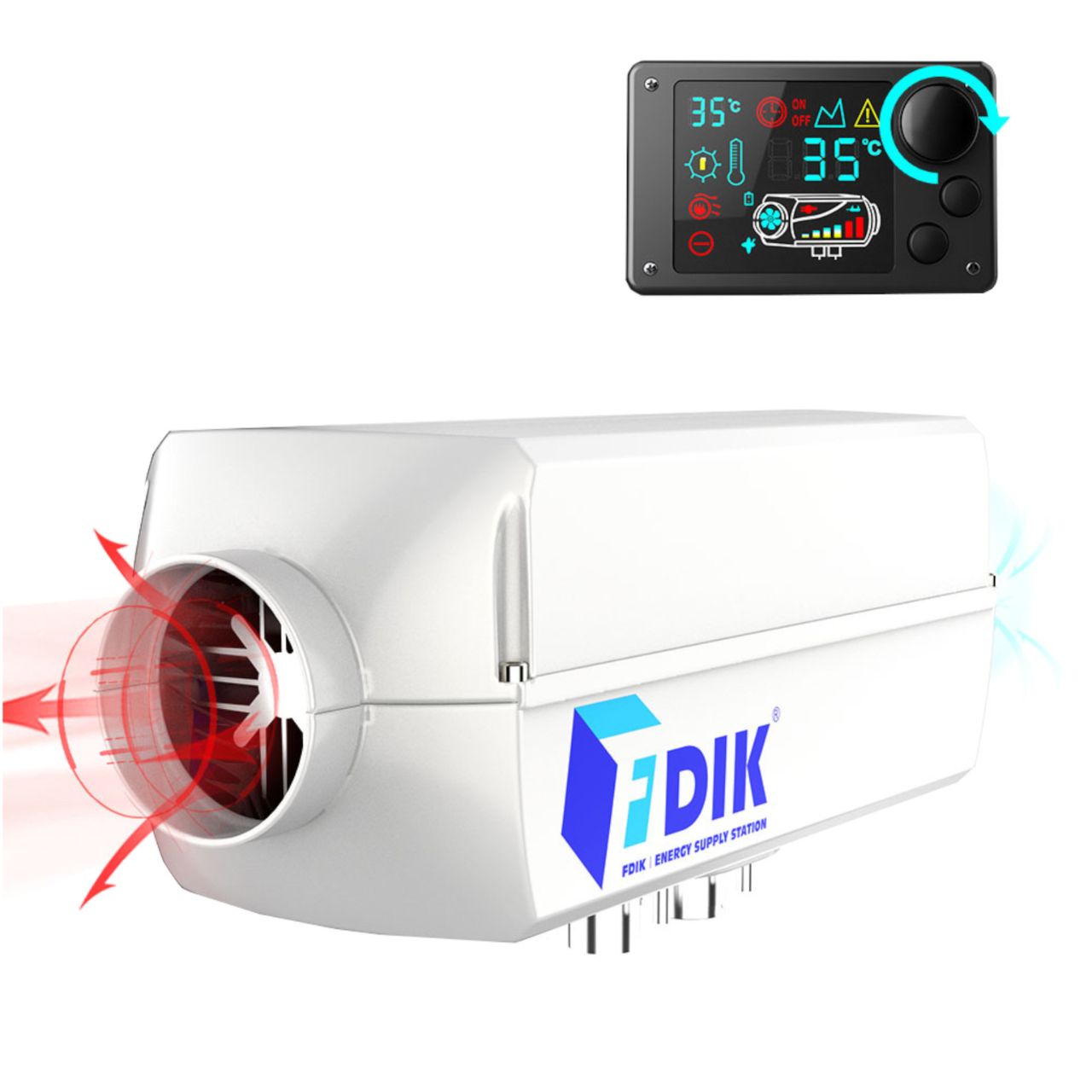 Ogrzewanie postojowe 5kW 12V diesel LCD FDIK nagrzewnica olejowa z dmuchawą
