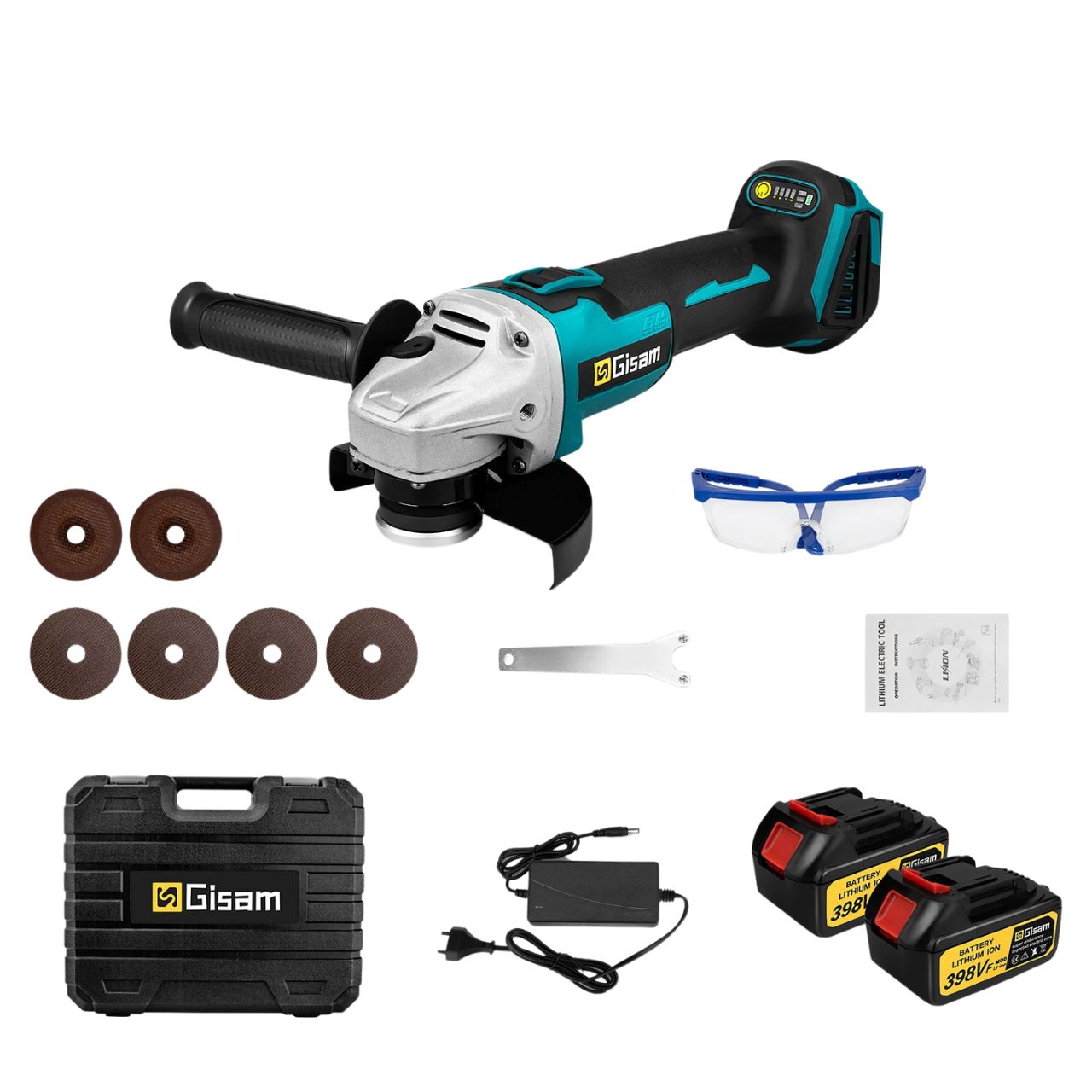 Szlifierka kątowa akumulatorowa do systemu 18V serii B (BL1840B) +box 2 aku