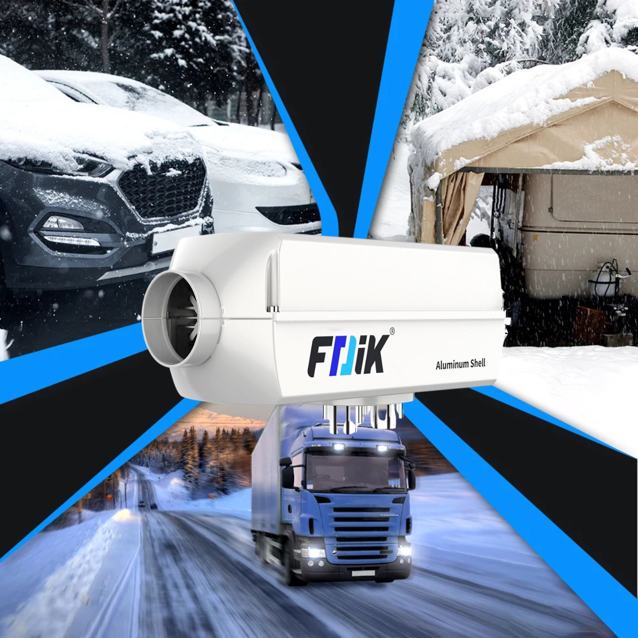 Ogrzewanie postojowe 5kW 12V diesel LCD FDIK nagrzewnica olejowa z dmuchawą