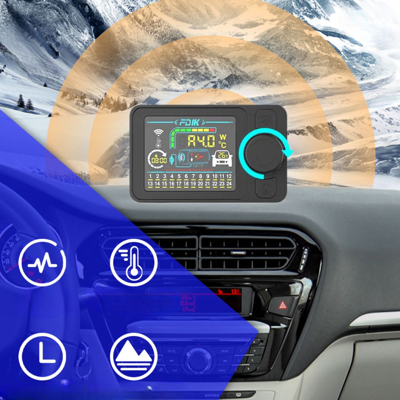 Ogrzewanie postojowe 12V 24V 5kW Bluetooth LCD FDIK nagrzewnica z pilotem