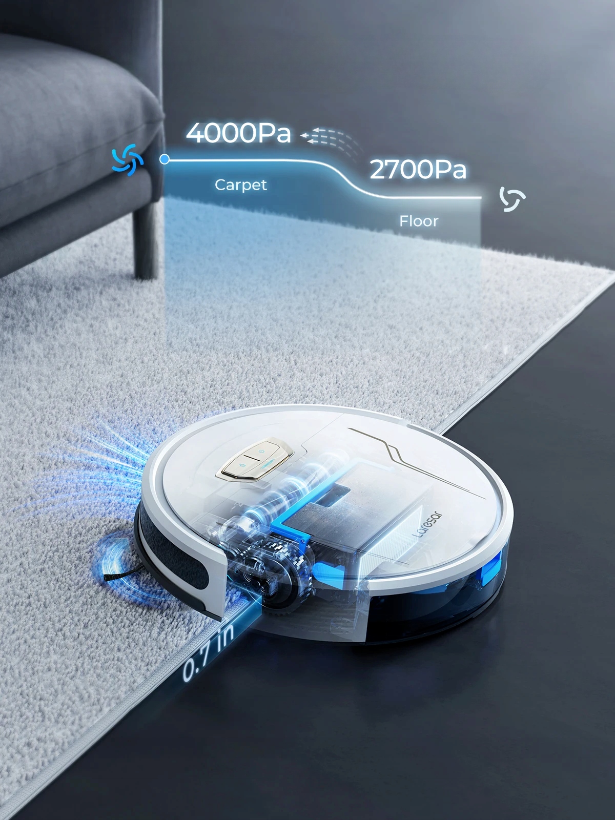 3w1 Robot sprzątający mopujący Odkurzacz z mopem WiFi Mocny 4000Pa automat