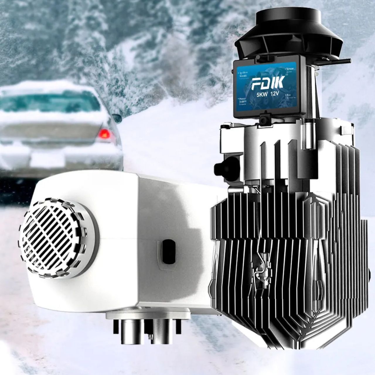 Ogrzewanie postojowe 5kW 12V diesel LCD FDIK nagrzewnica olejowa z dmuchawą