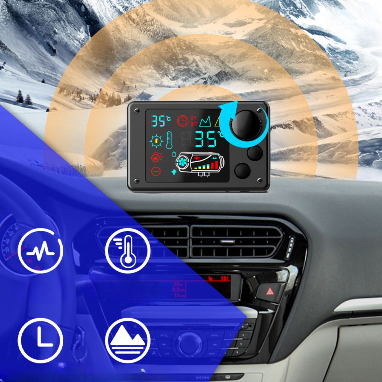 Ogrzewanie postojowe 5kW 12V diesel LCD FDIK nagrzewnica olejowa z dmuchawą