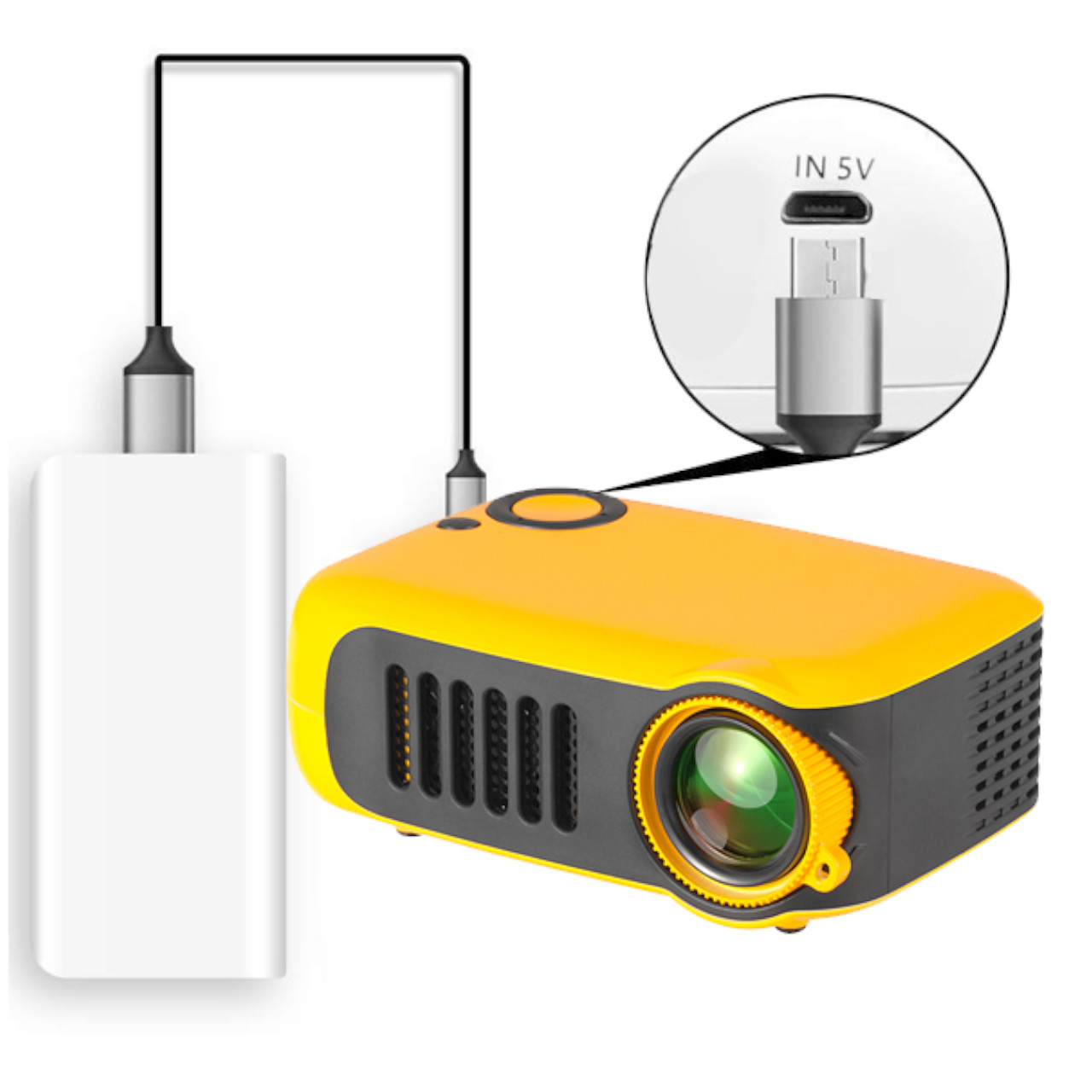 PROJEKTOR LED Mini BEZPRZEWODOWY 14-80" CZARNY