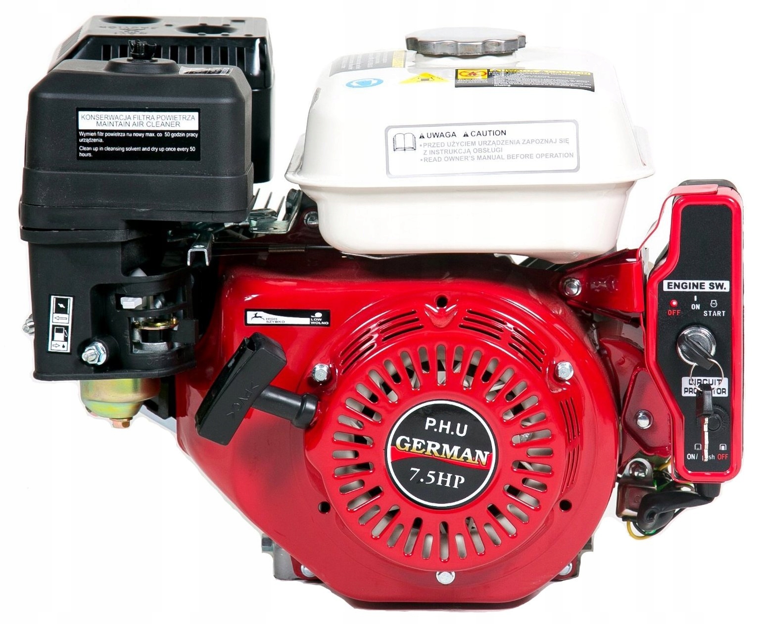 Silnik spalinowy 7,5KM GX160 GX200 19mm E-START