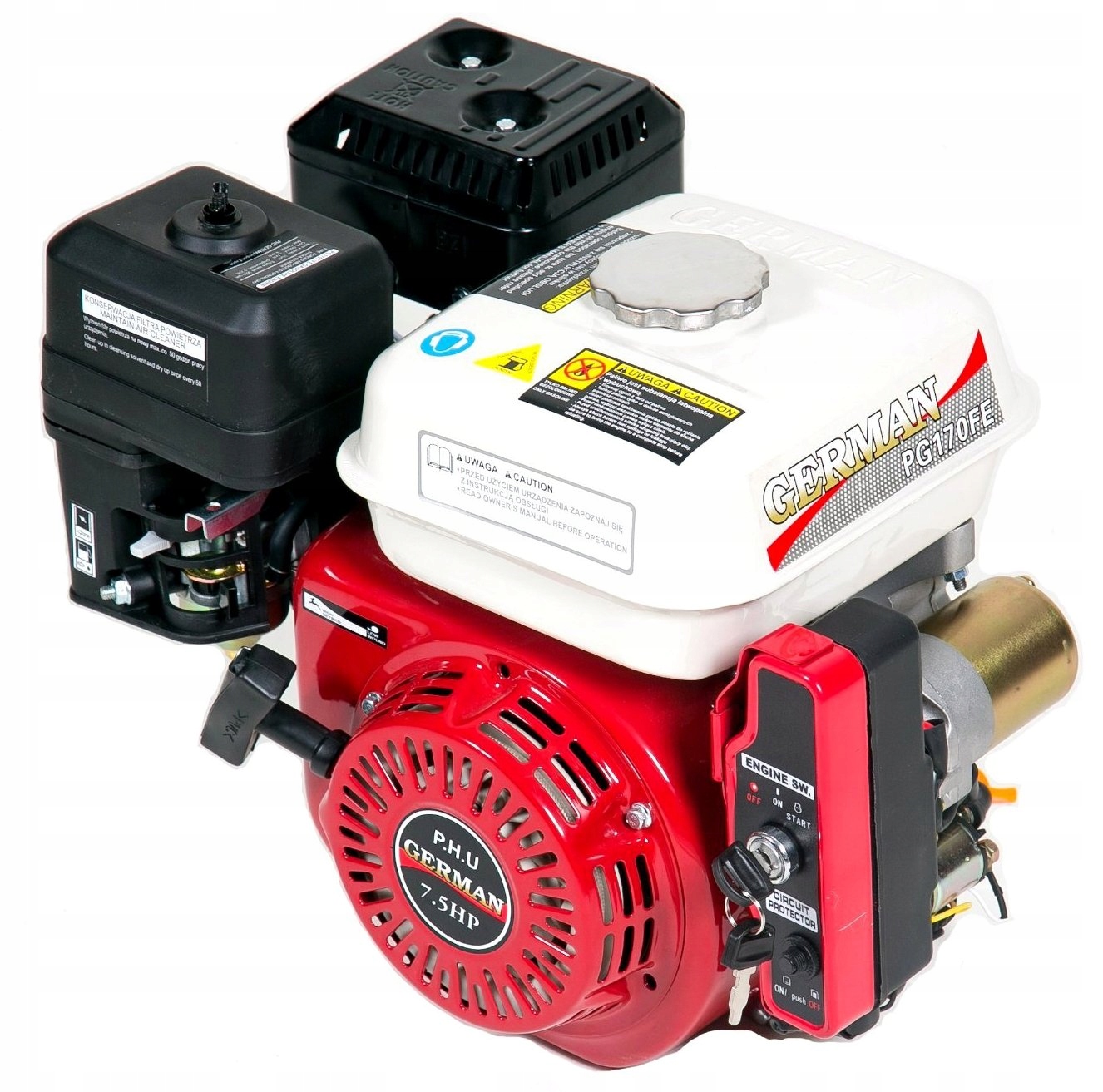 Silnik spalinowy 7,5KM GX160 GX200 19mm E-START