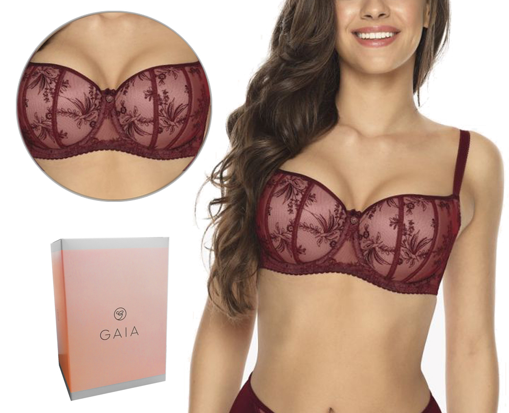 Biustonosz full cup GAIA JESSI 1036, Bordo, 75C