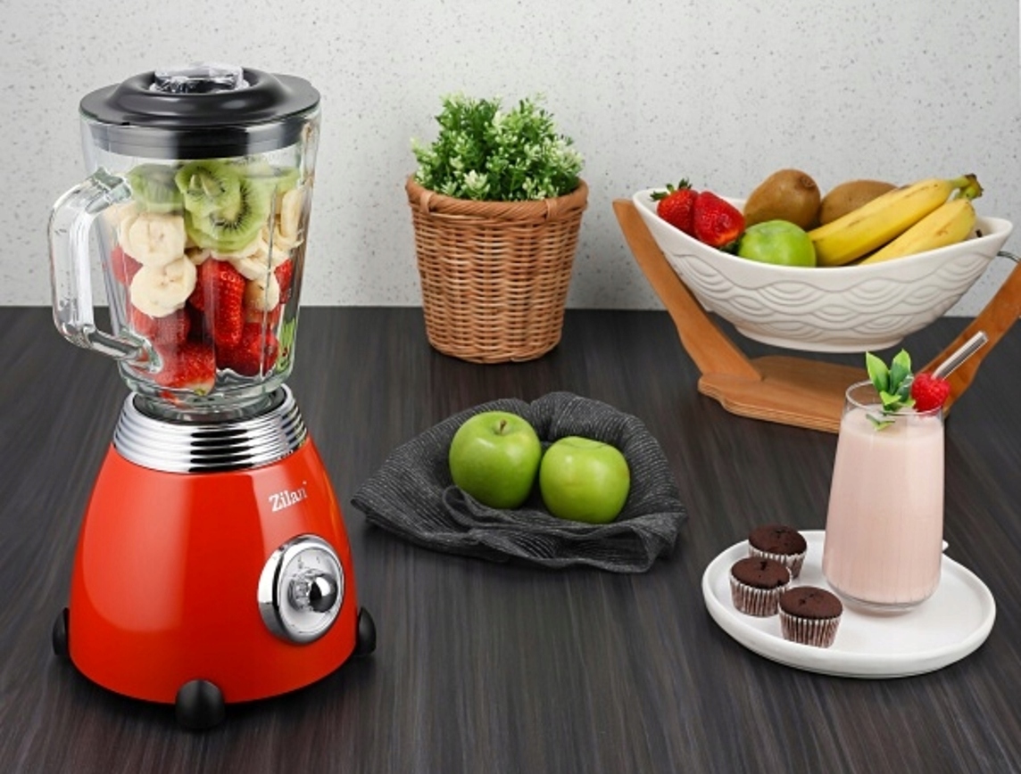 BLENDER KIELICHOWY CZERWONY 2 BIEGI PULSE RETRO 500W