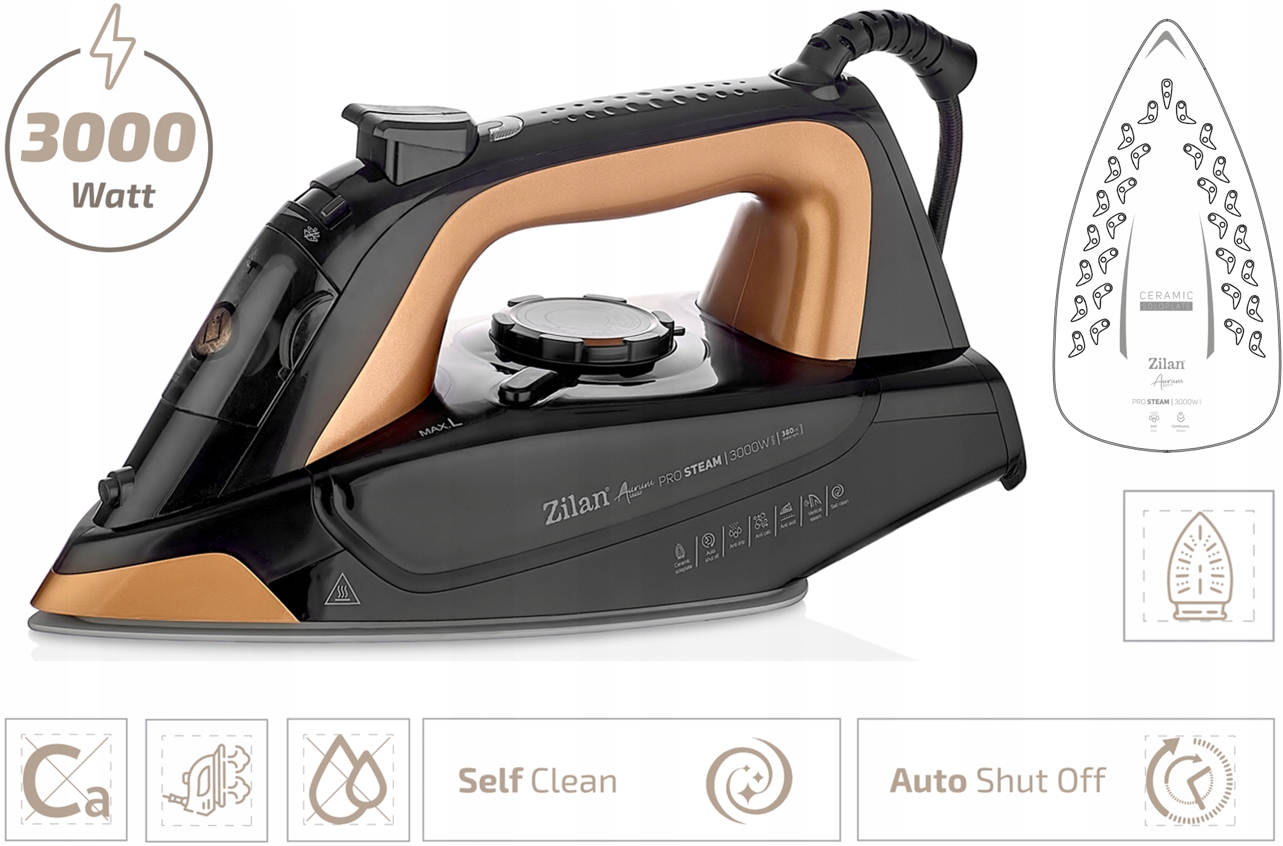 ŻELAZKO ELEKTRYCZNE AURUM TOUCH STRAŻAK 3000W