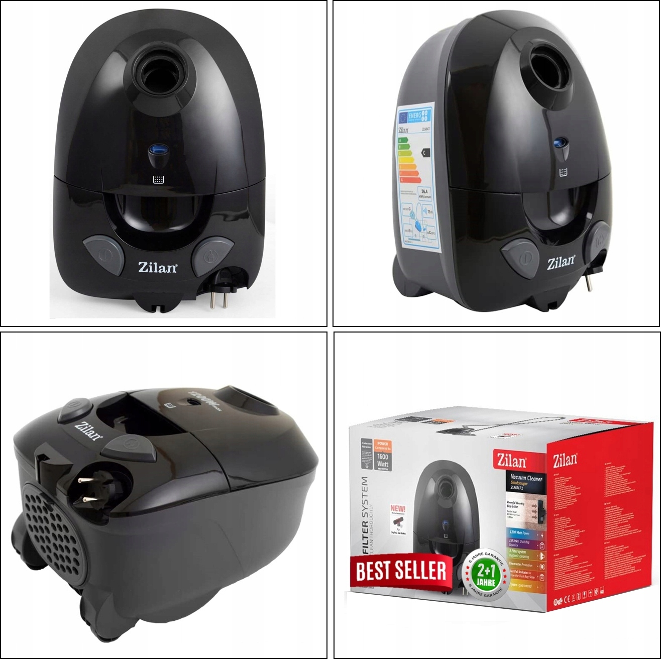 ODKURZACZ ZILAN WORKOWY ZILAN MEGA MOC 2L 860W AKCESORIA TURBO XXL