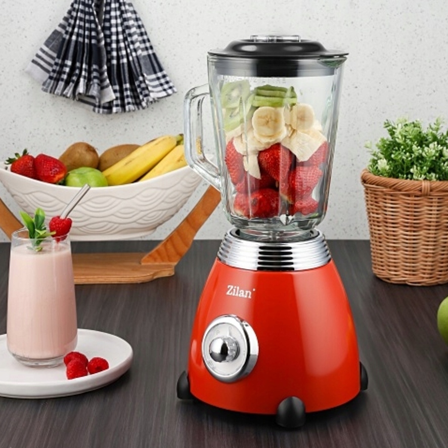 BLENDER KIELICHOWY CZERWONY 2 BIEGI PULSE RETRO 500W