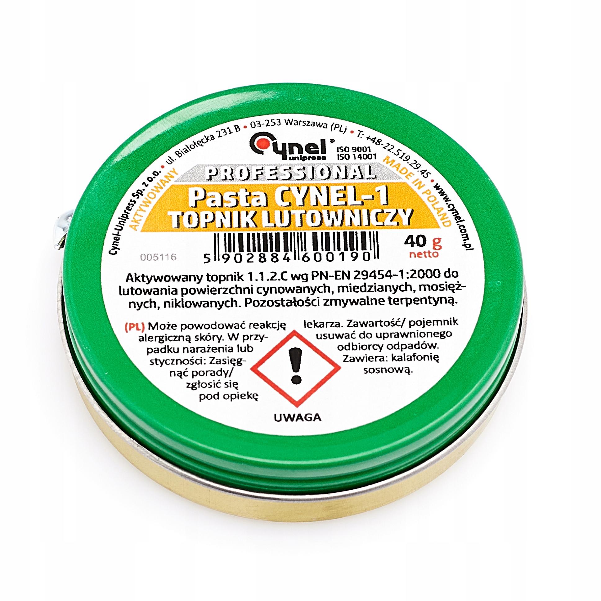 TOPNIK LUTOWNICZY PASTA DO LUTOWANIA CYNEL-1 40G - Techrebal | Sklep ...