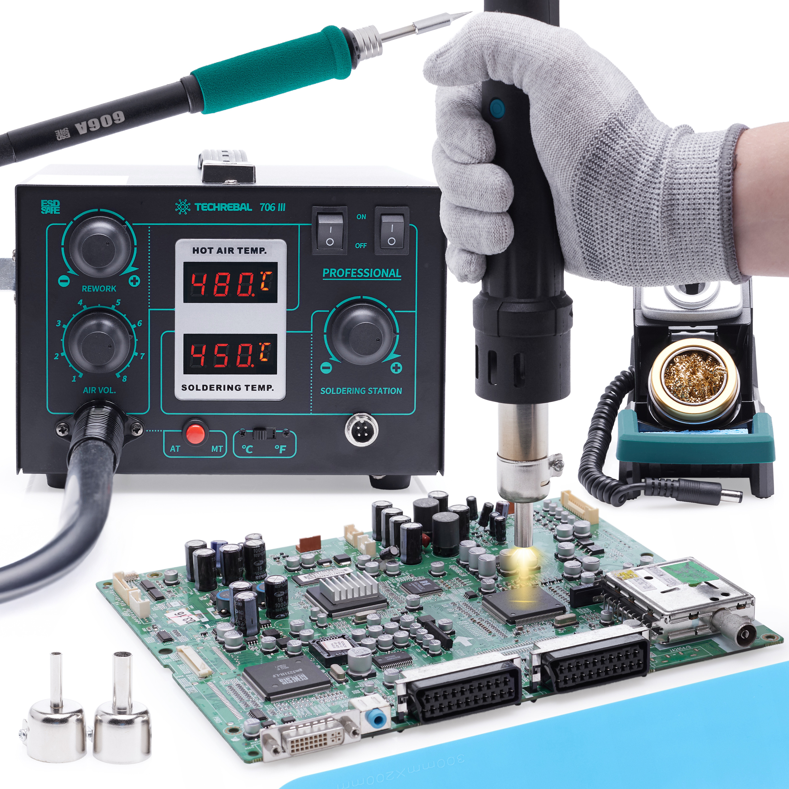 Stacja lutownicza 2w1 Techrebal 706 III • cena • opinie | Sklep