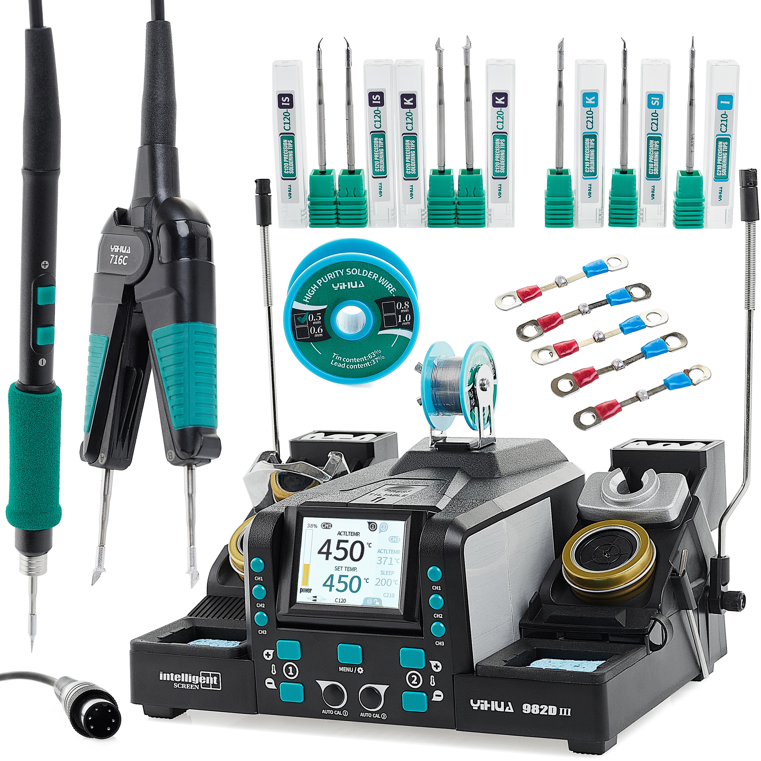 Stacja lutownicza Yihua 982D-III na gorty 210 + termopęseta • cena