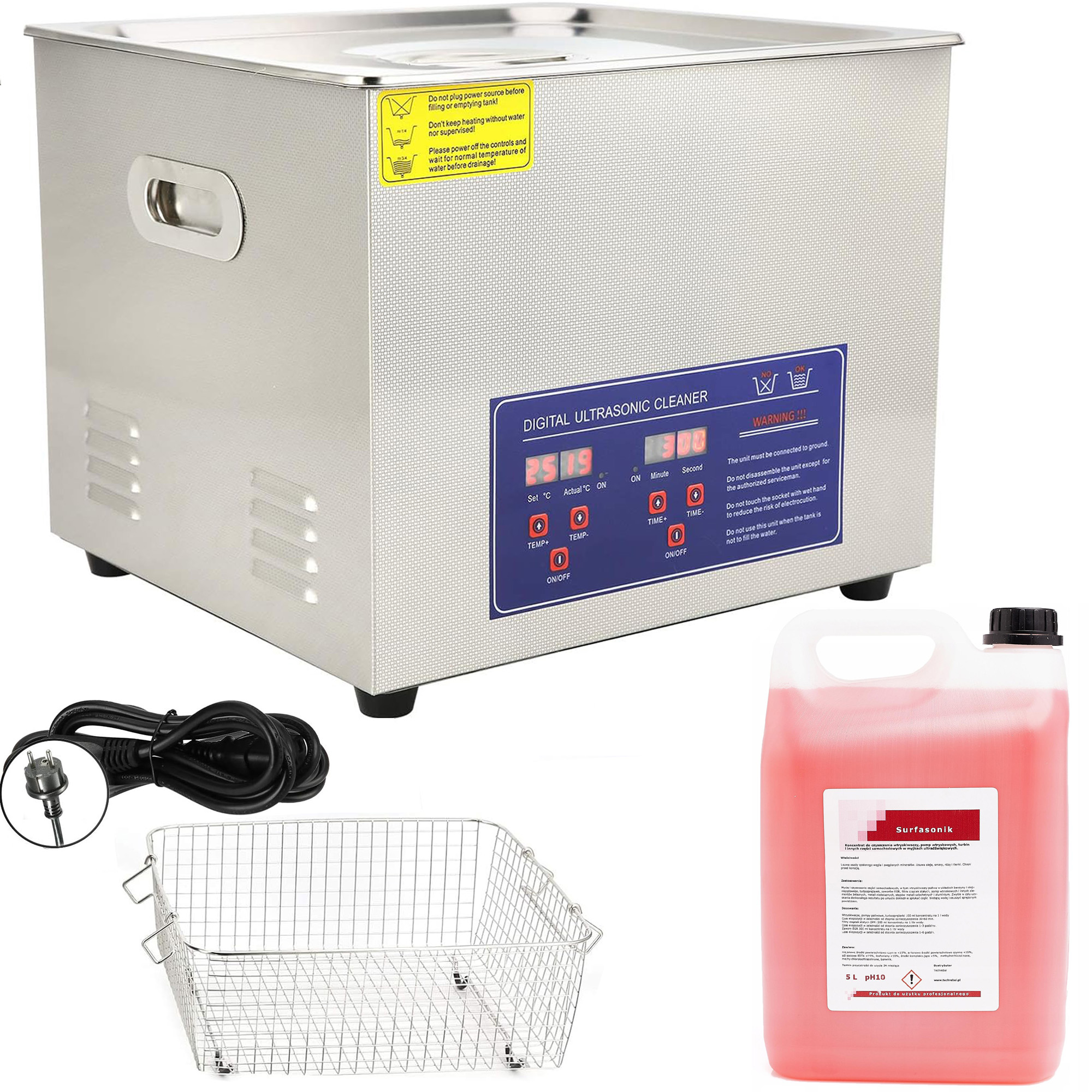 Myjka / wanna ultradźwiękowa PS-60 15L + płyn Surfasonic 5L