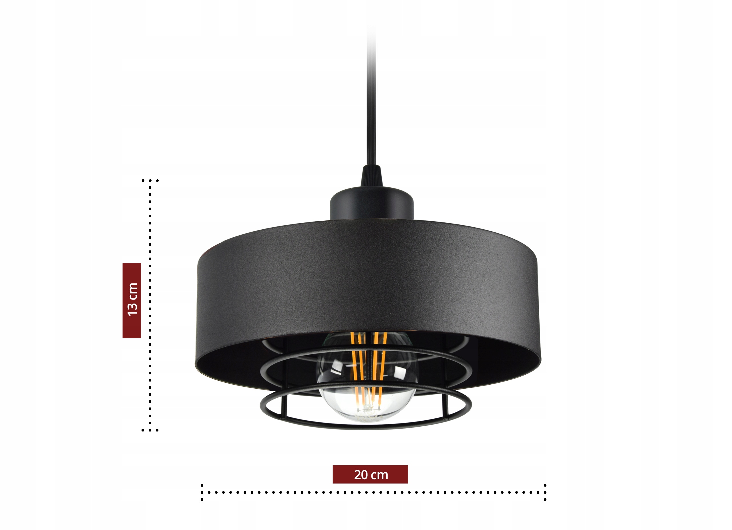 LAMPA WISZĄCA SUFITOWA ŻYRANDOL Czarna Loft Edison Producent