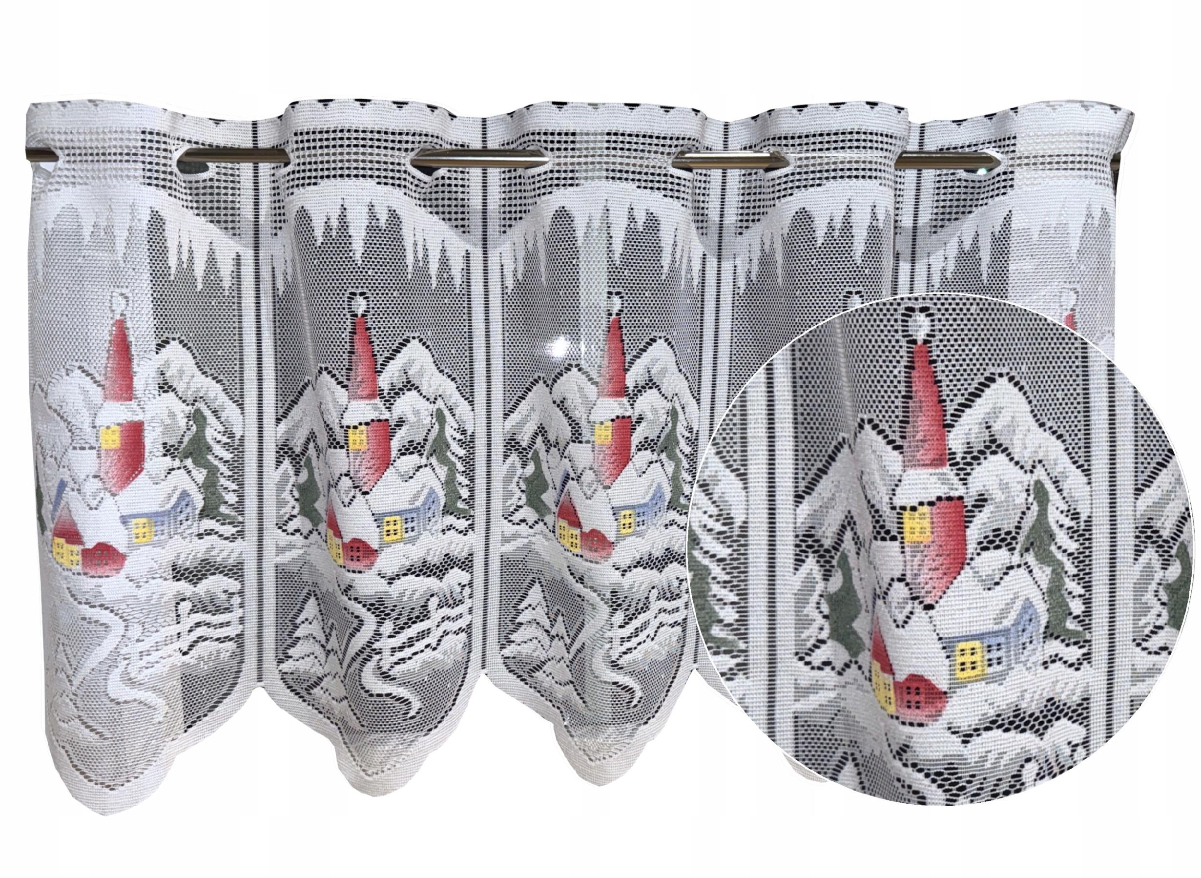 ZAZDROSTKA firana kuchenna BOŻE NARODZENIE święta Zimowe Miasteczko 130x40