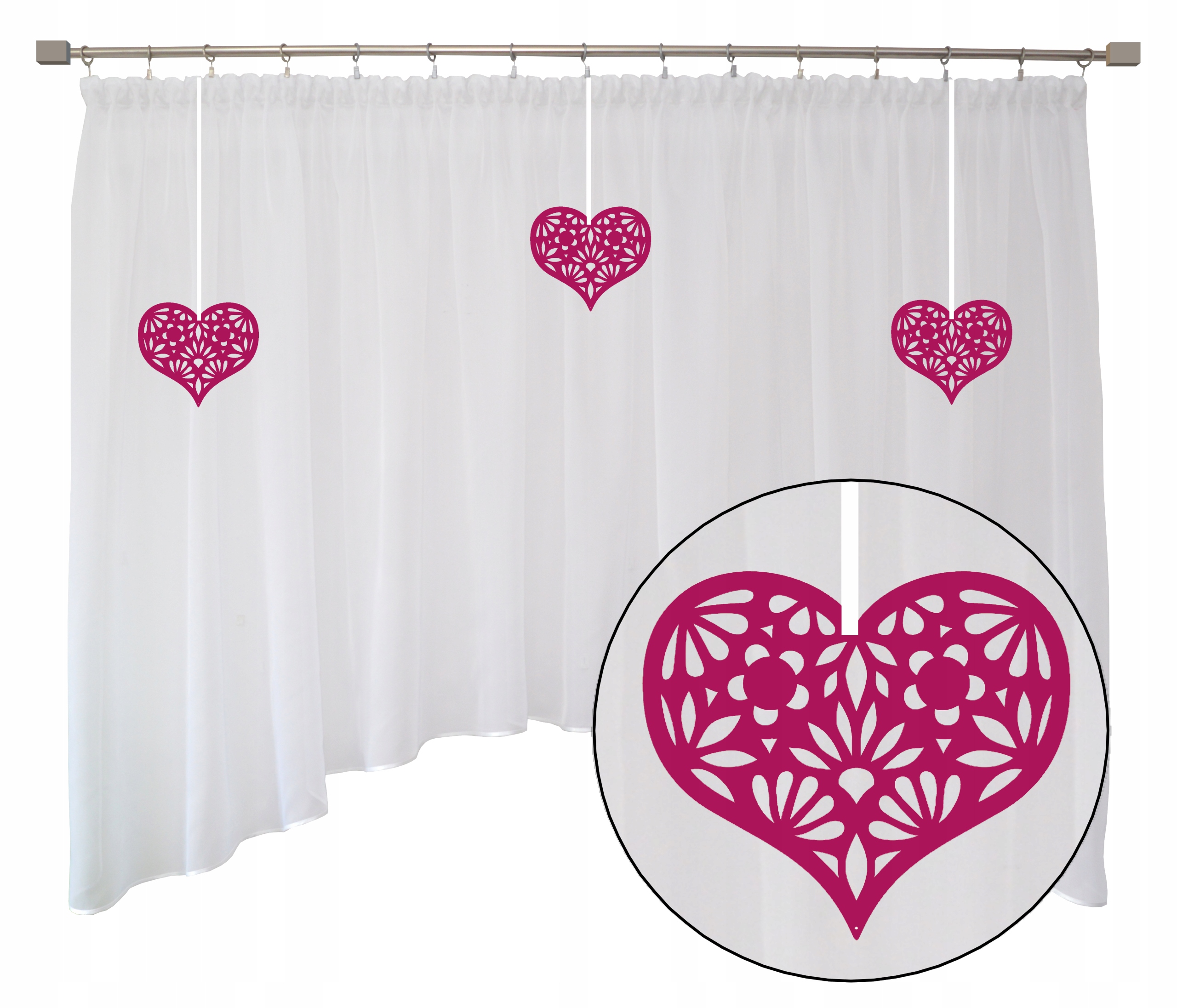 FIRANA dziecięca DLA DZIEWCZYNKI serca 500x145