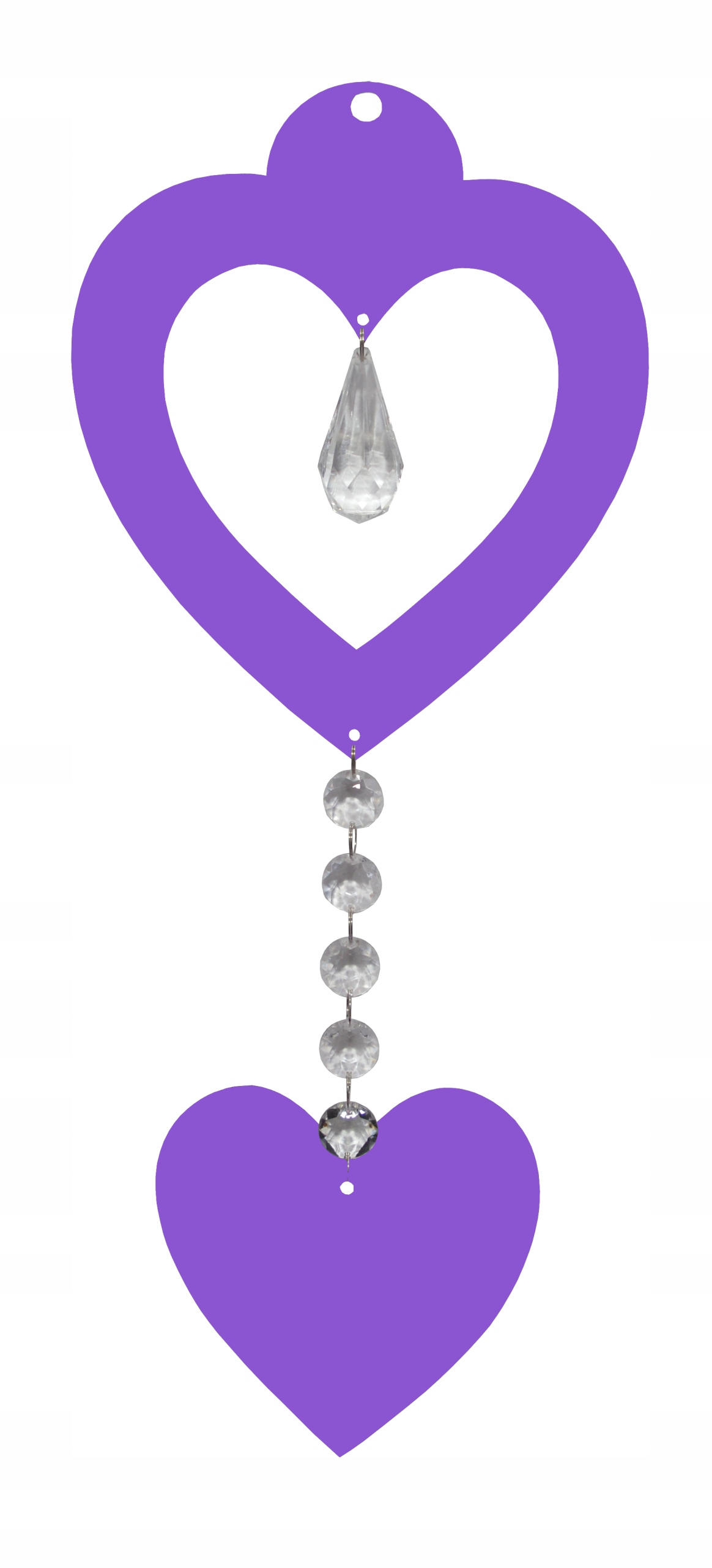 Z16b Zawieszka ozdoba ażur serce kryształ błękit