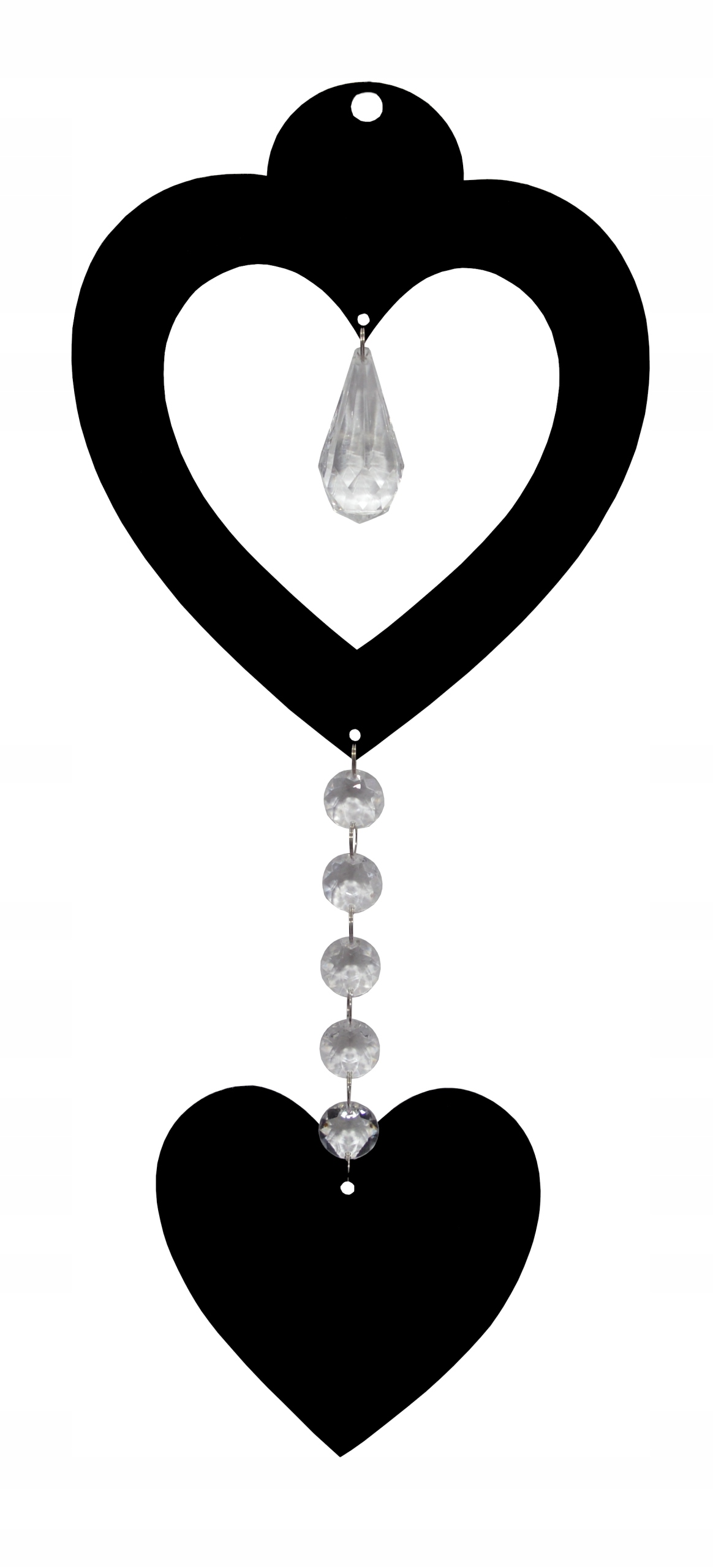 Z16b Zawieszka ozdoba ażur serce kryształ błękit